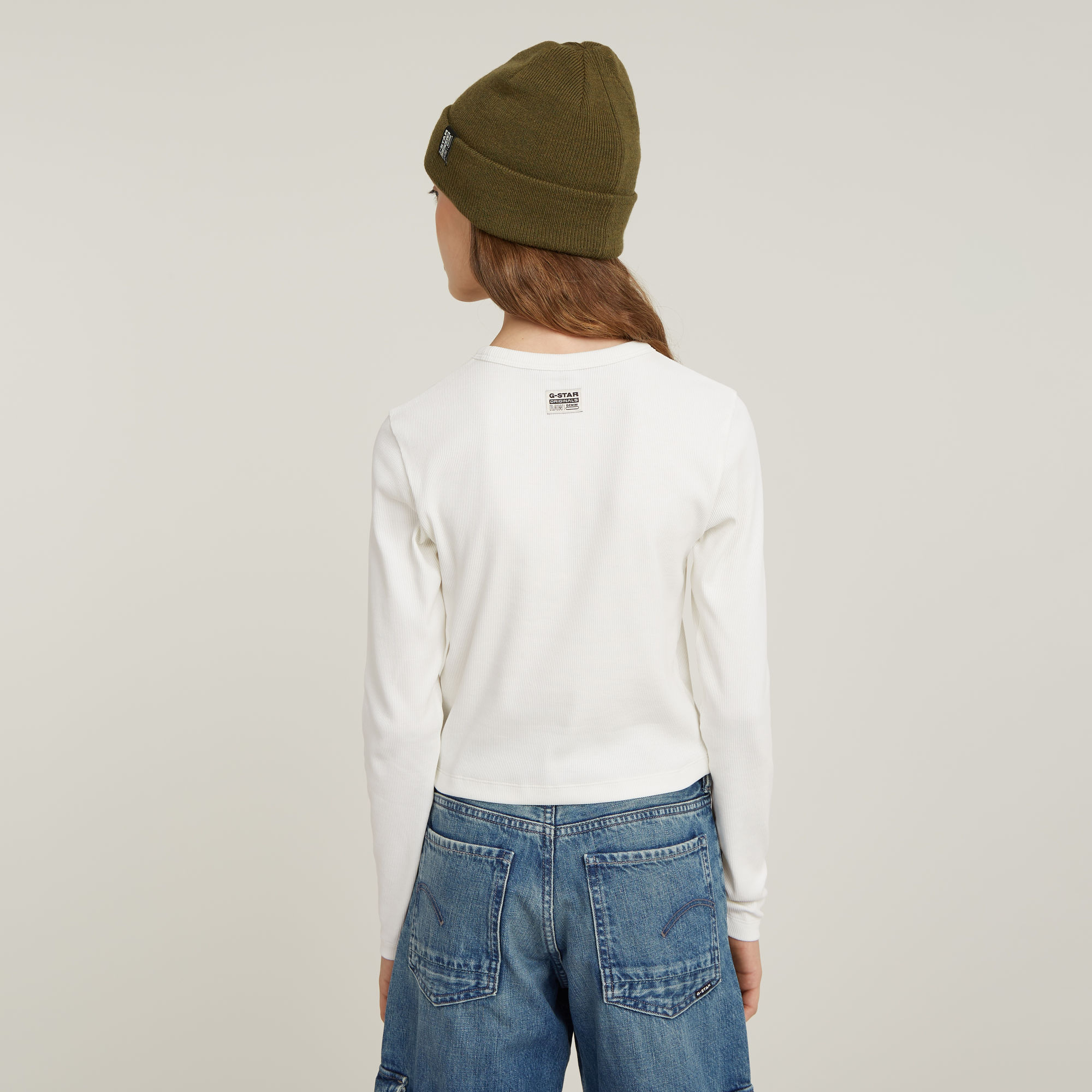G-Star RAW Meisjes Top Slim Crop Wit meisjes