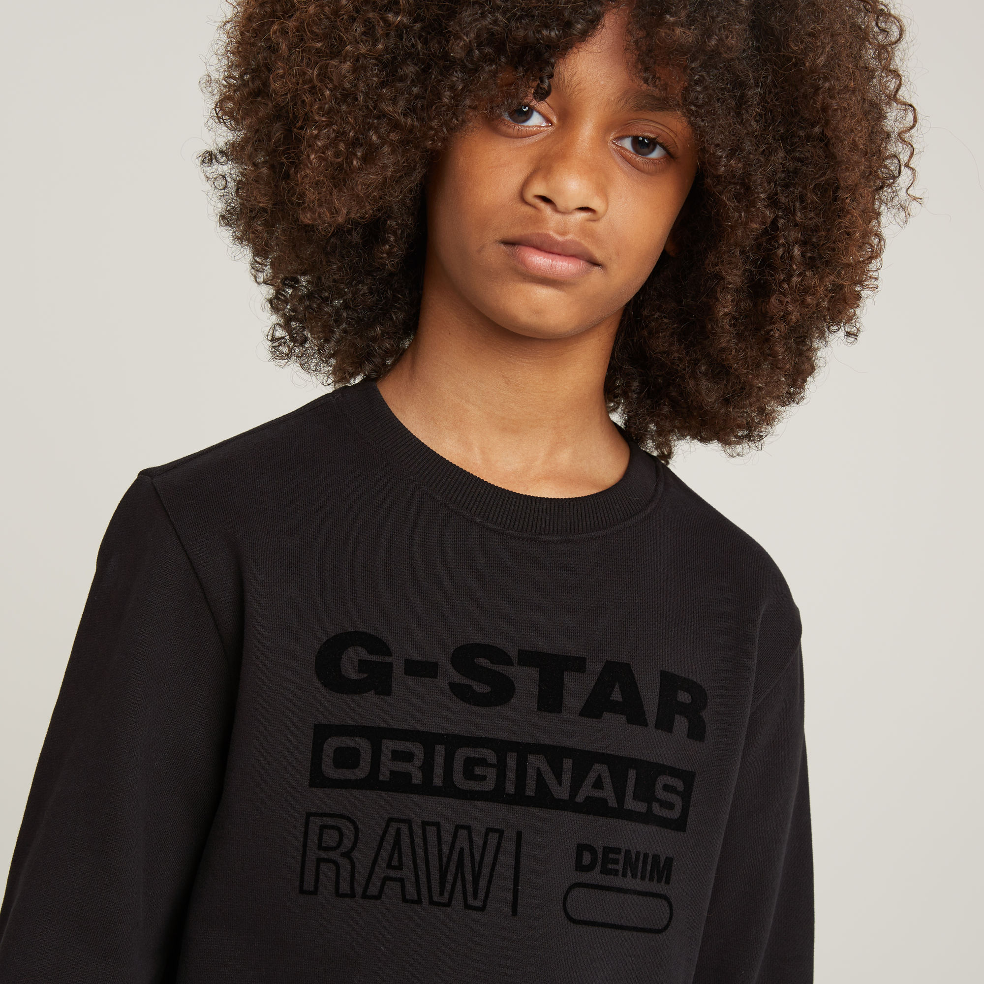 G-Star RAW Kids Sweater Unbrushed Zwart jongens