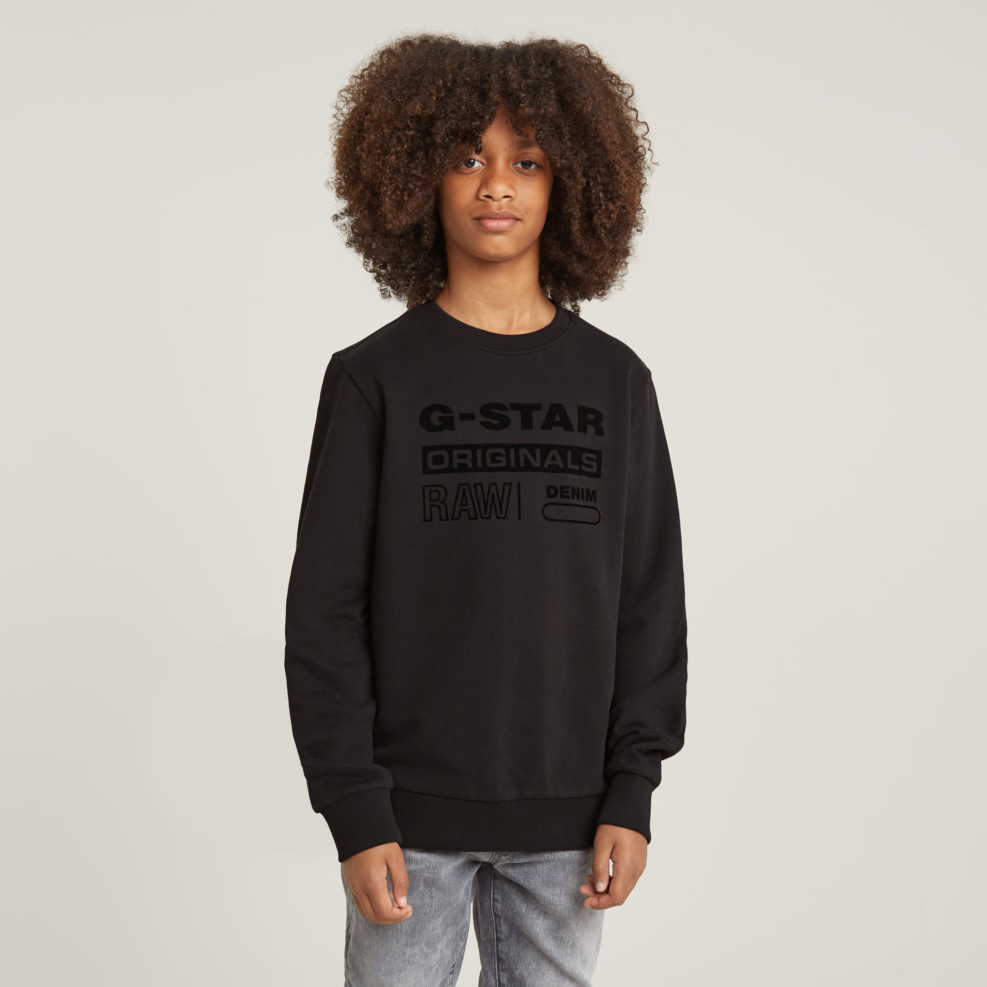 

Kids Sweater Unbrushed - Black - boys