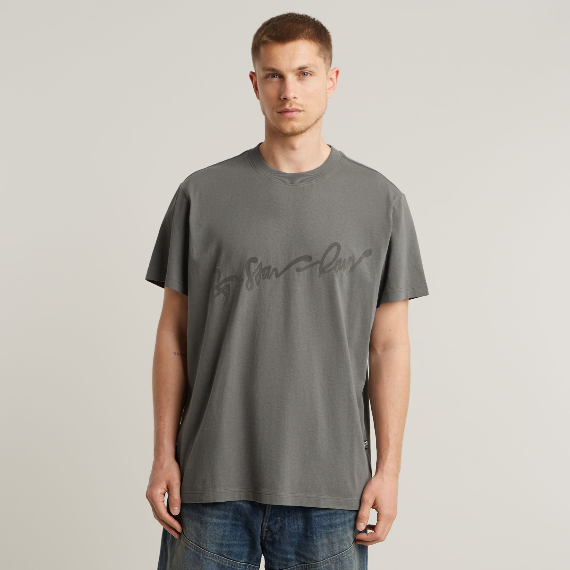 Flock G-Script Loose T-Shirt - Grau - Herren