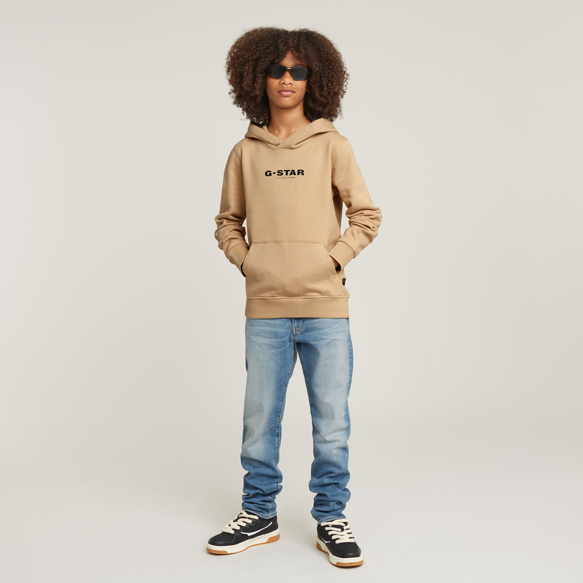 G-Star RAW Jongens Hoodie Regular Beige jongens