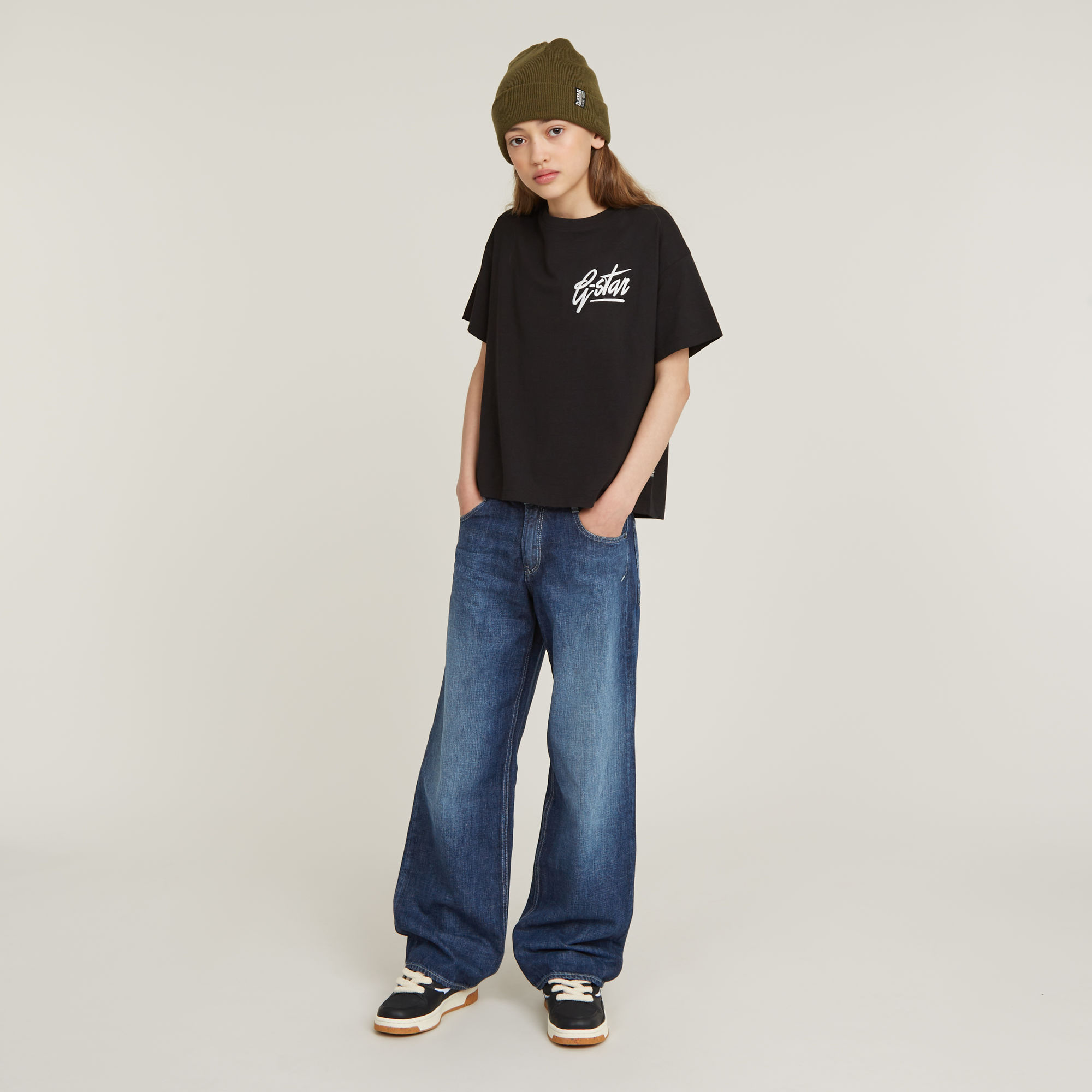 G-Star RAW Meisjes Top Loose Short Zwart meisjes