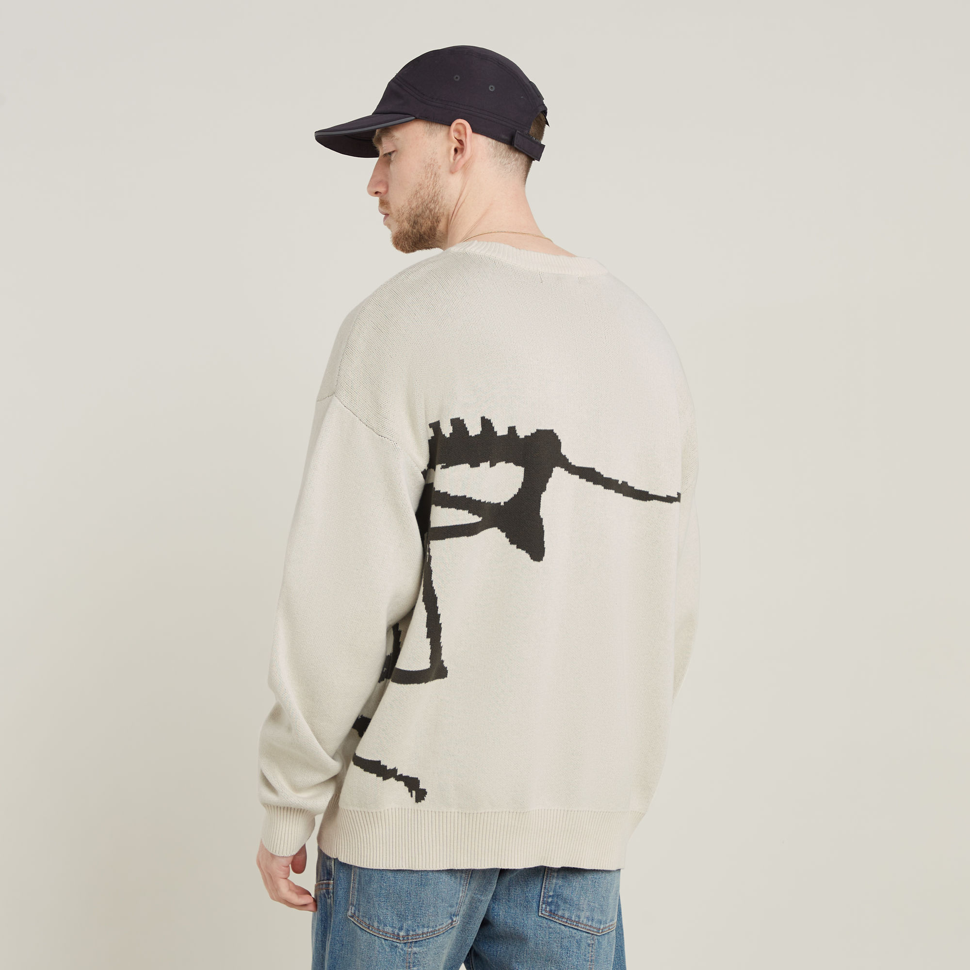 

Running Dog Graphic Knitted Sweater - White - Men