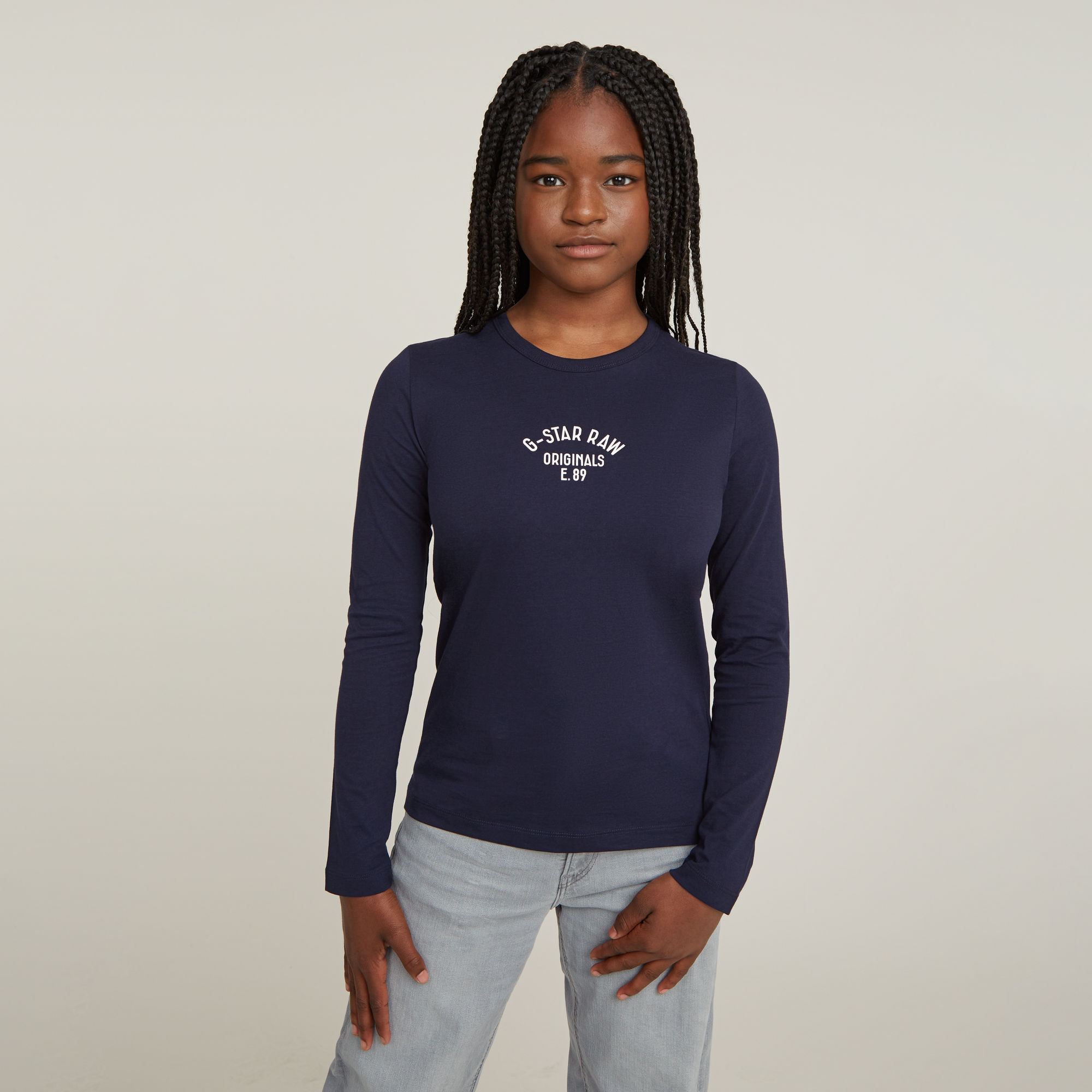 G-Star RAW Kids Long Sleeve T-Shirt Originals Donkerblauw meisjes