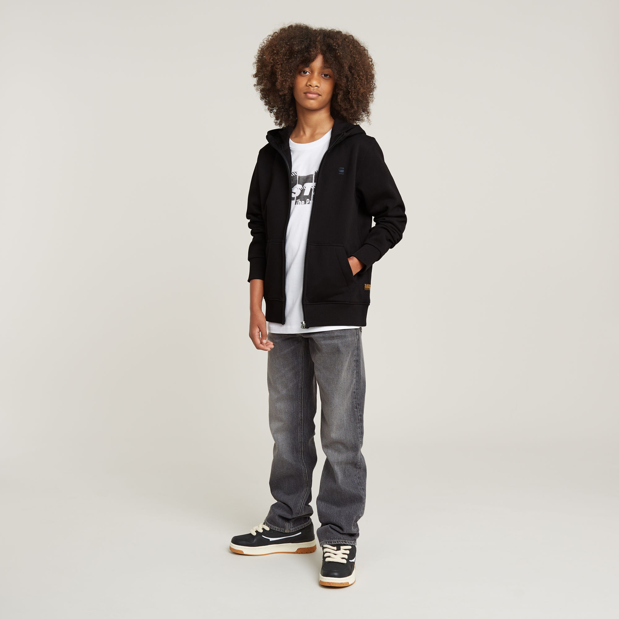 G-Star RAW Kids Unisex Hoodie Jacket Met Rits Zwart jongens