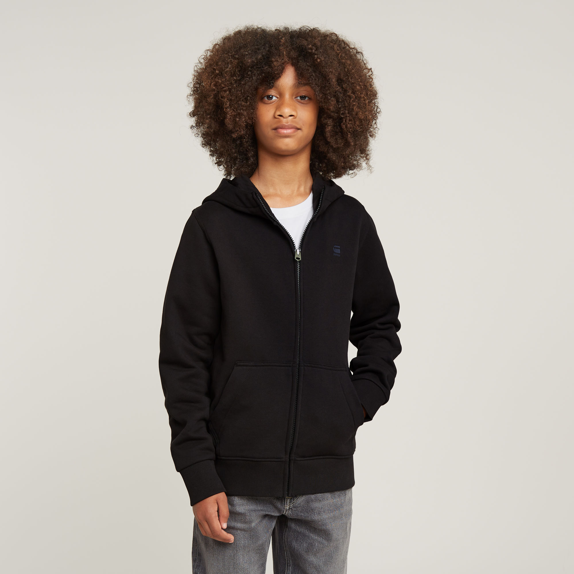 Hoodie Jacke Zip - Schwarz - jungen