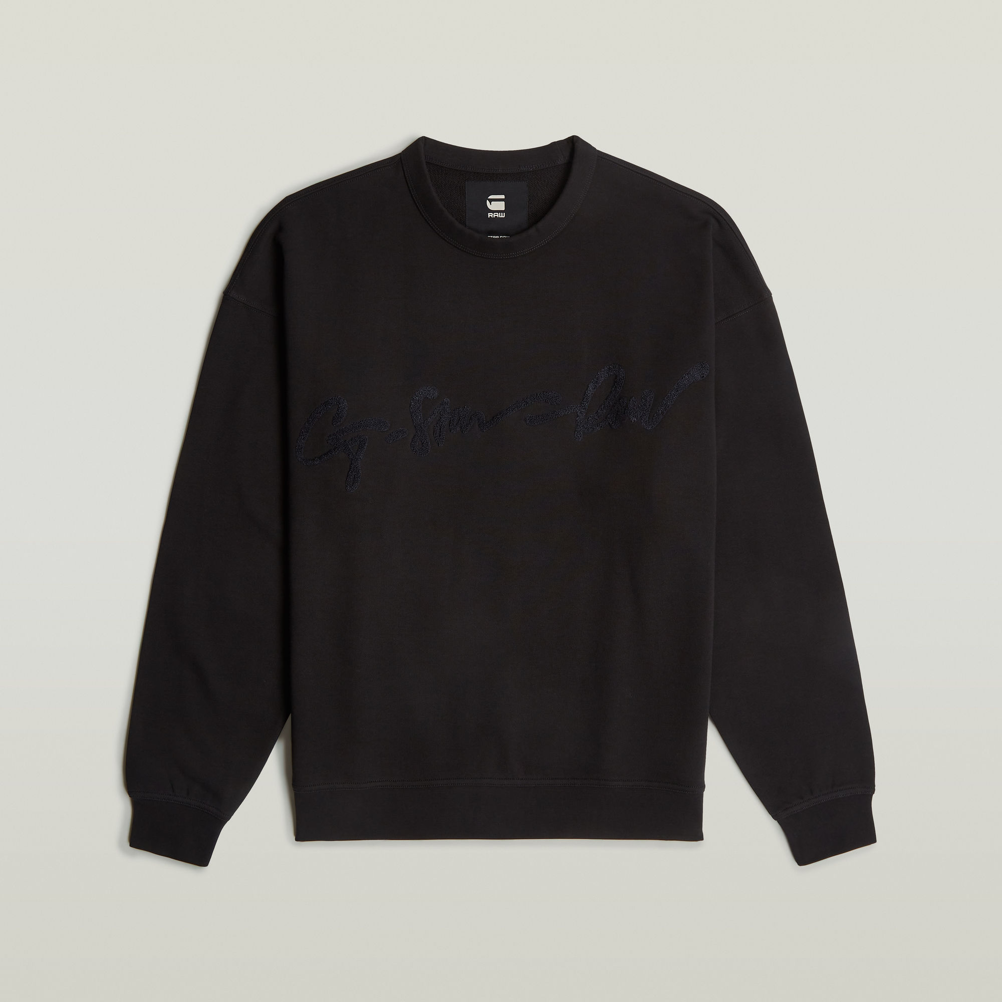 G-Star RAW Chenille G-Script Loose Sweater Zwart Heren