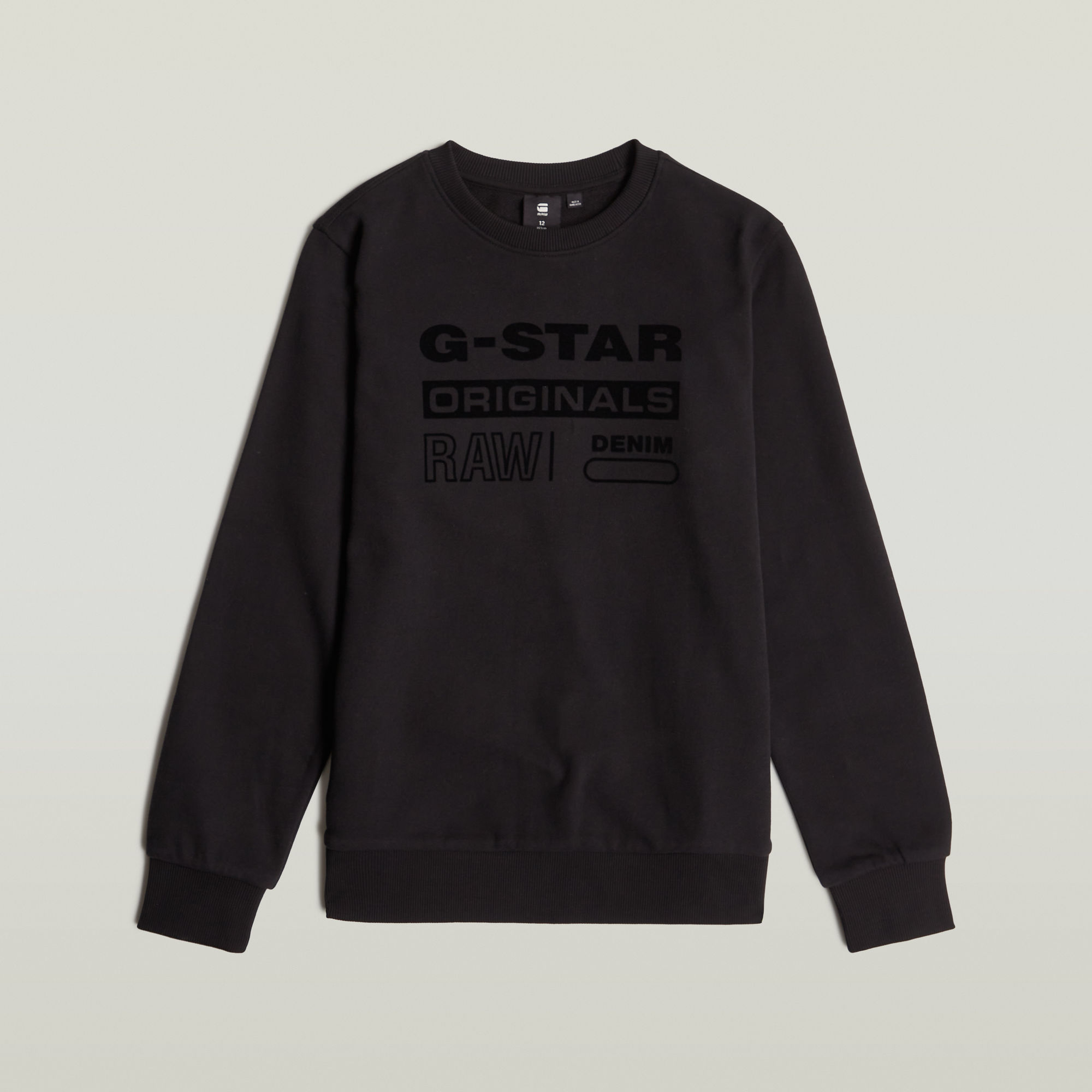 G-Star RAW Jongens Sweater Unbrushed Zwart jongens