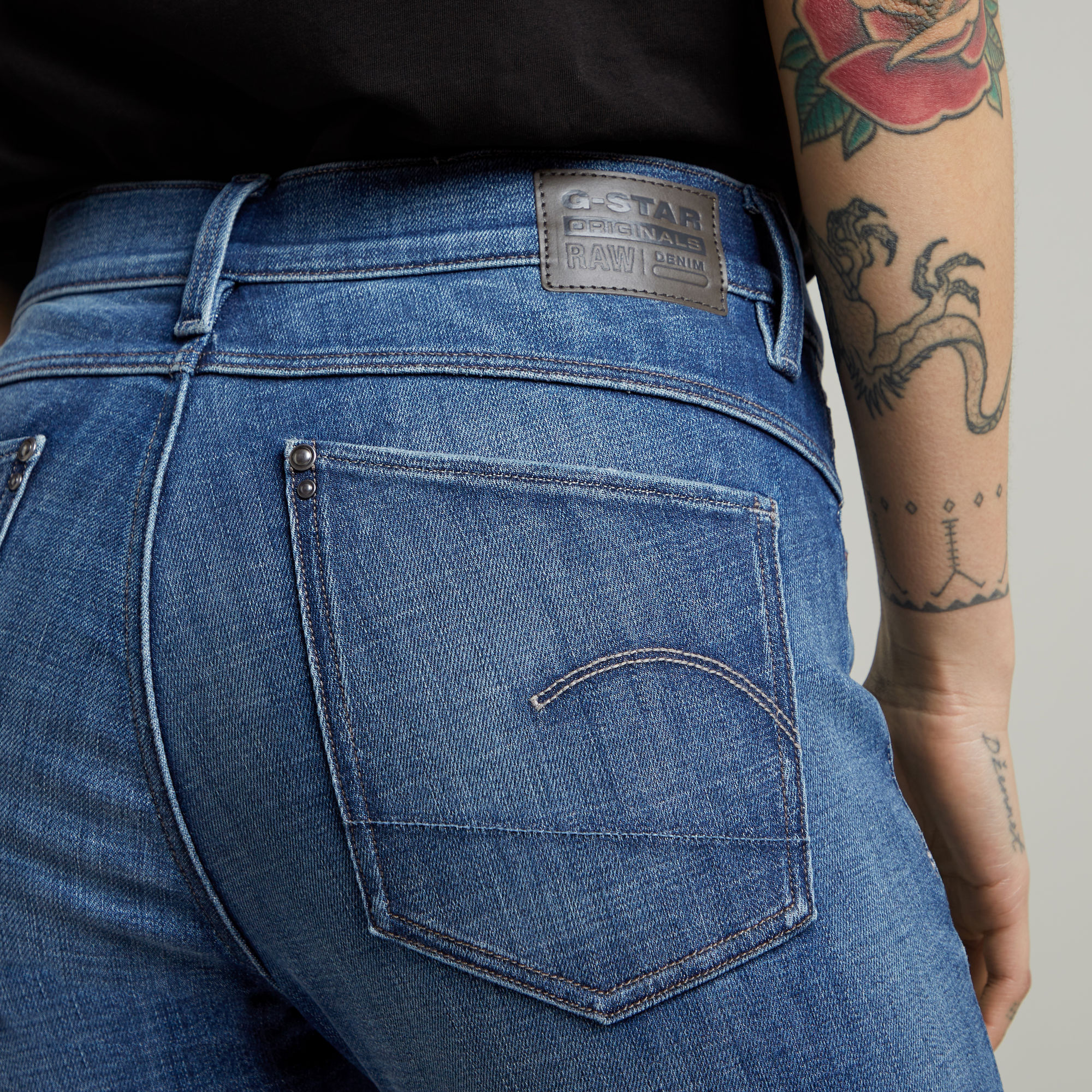 G-Star RAW Lhana Skinny Jeans Midden blauw Dames