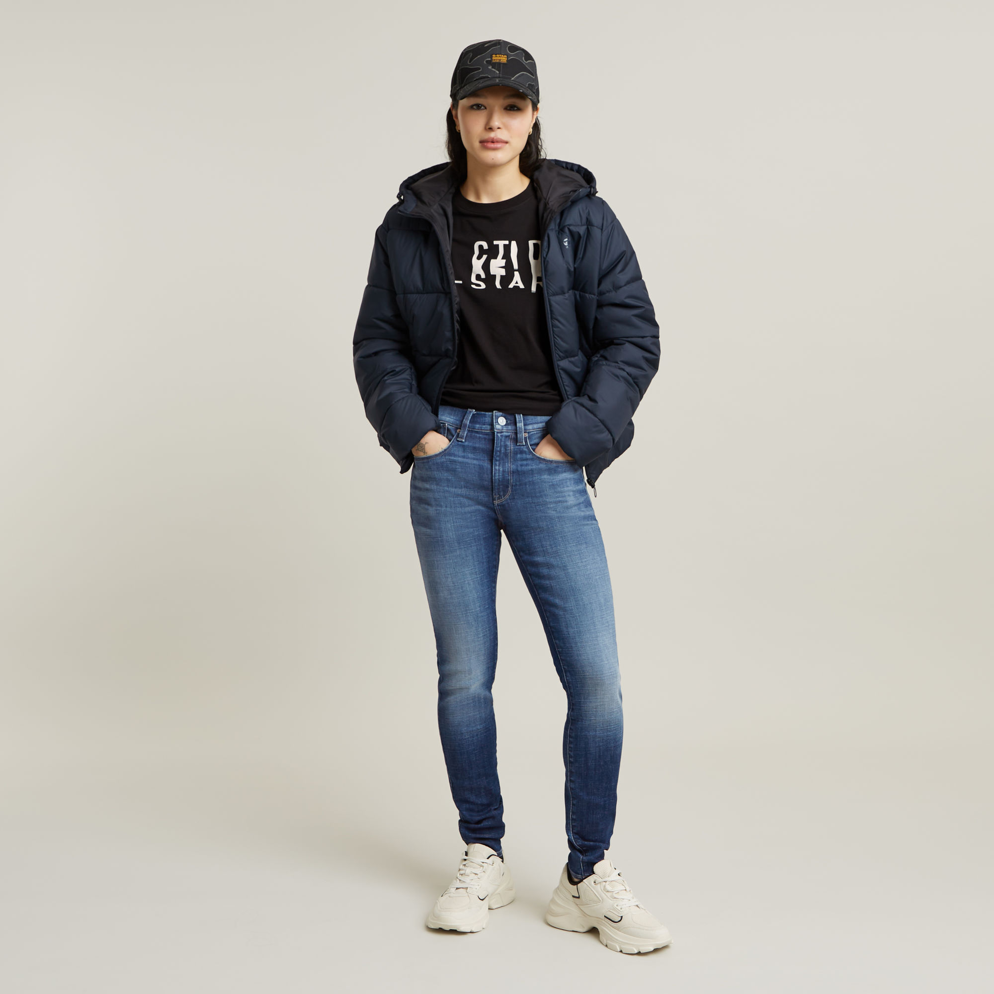 G-Star RAW Lhana Skinny Jeans Midden blauw Dames