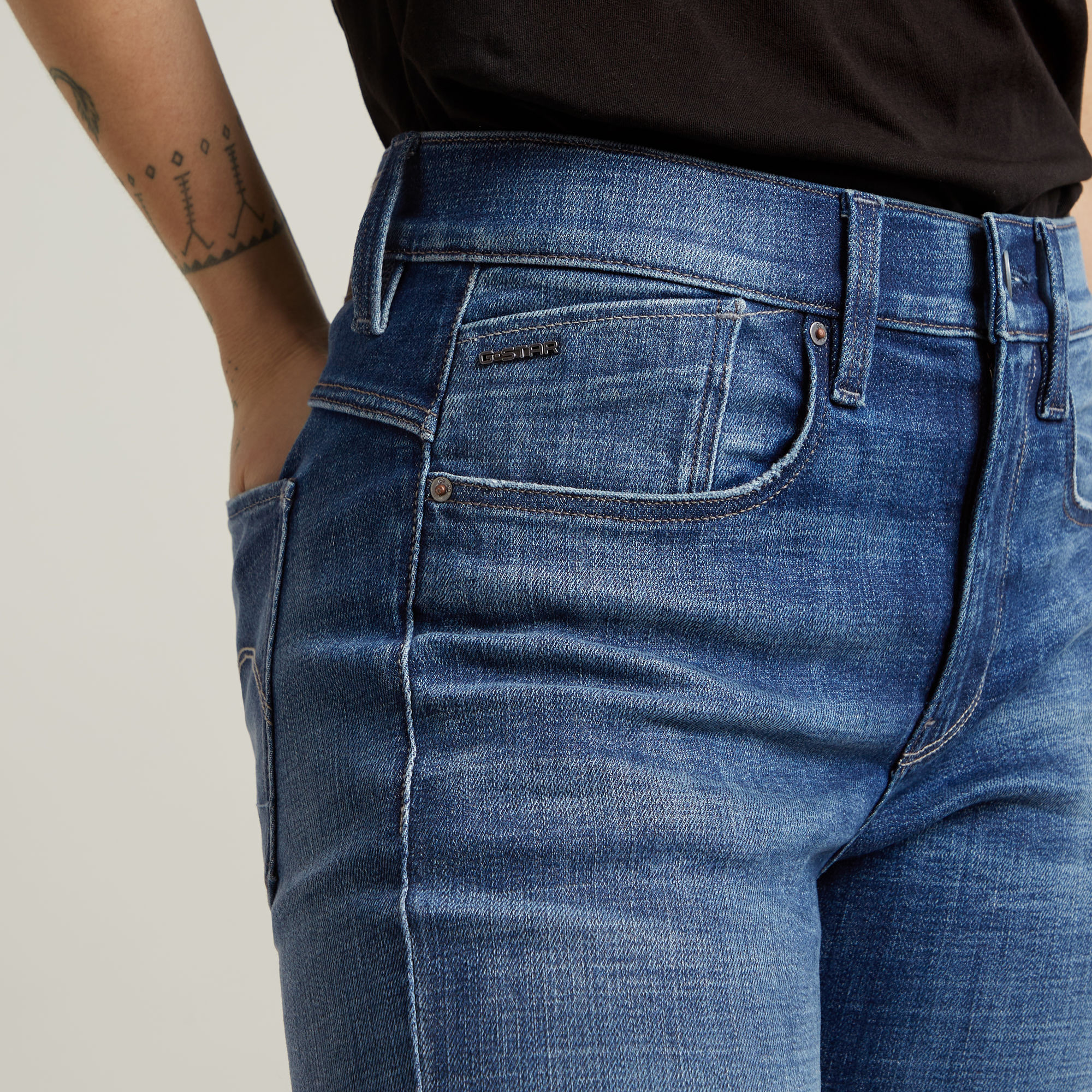 G-Star RAW Lhana Skinny Jeans Midden blauw Dames