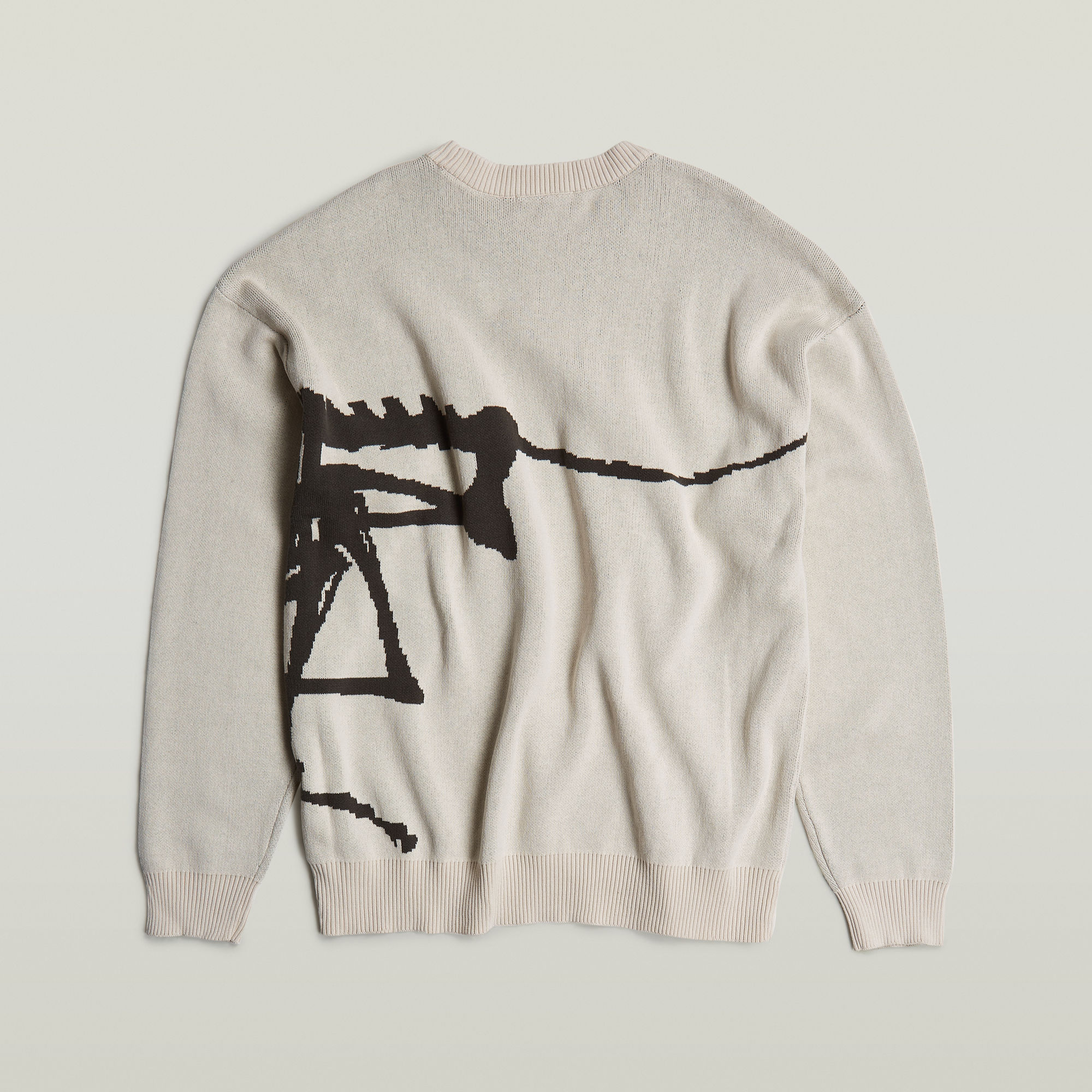 G-Star RAW Gebreide Trui Running Dog Graphic Wit Heren