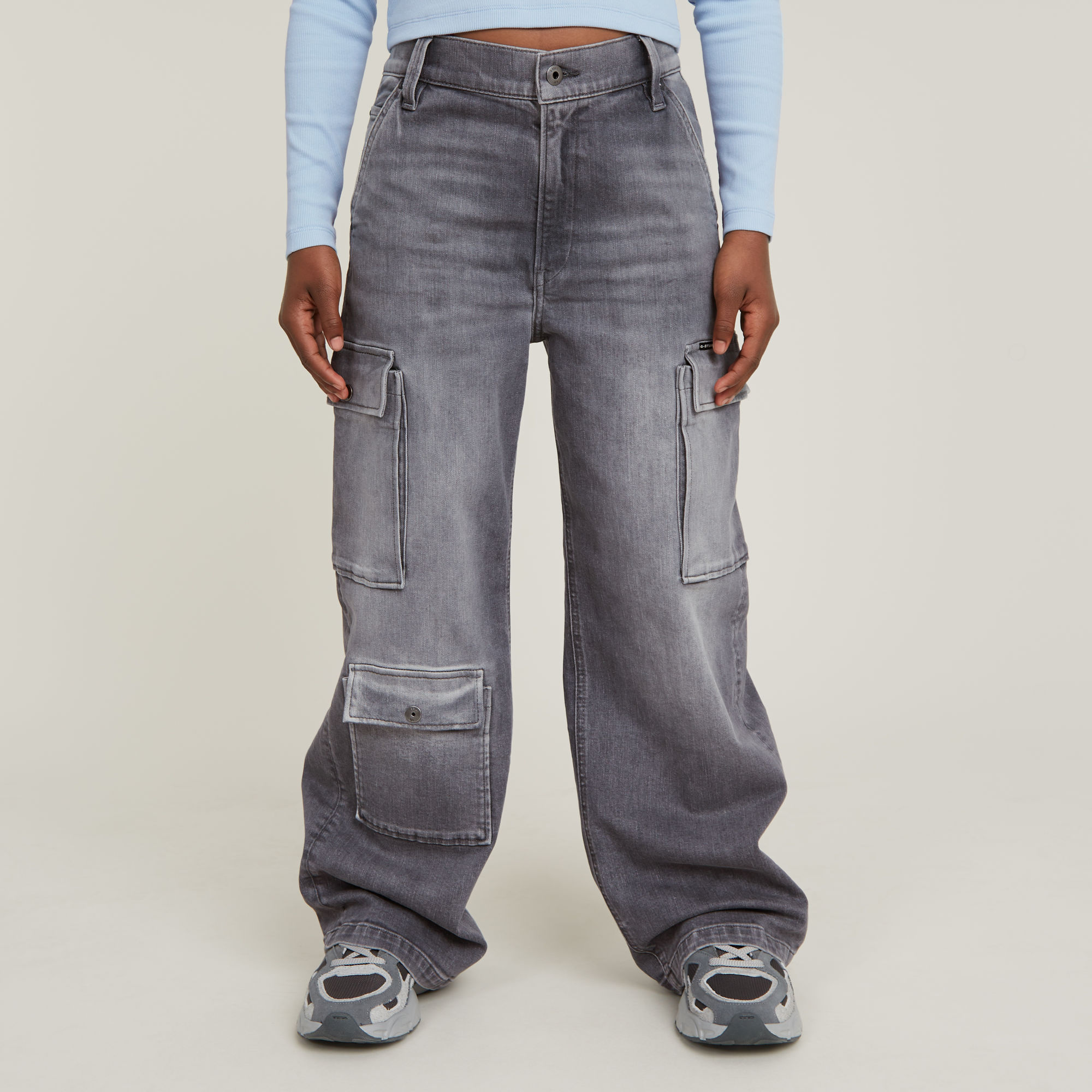 

Girls Mega Denim Cargo - Grey - girls