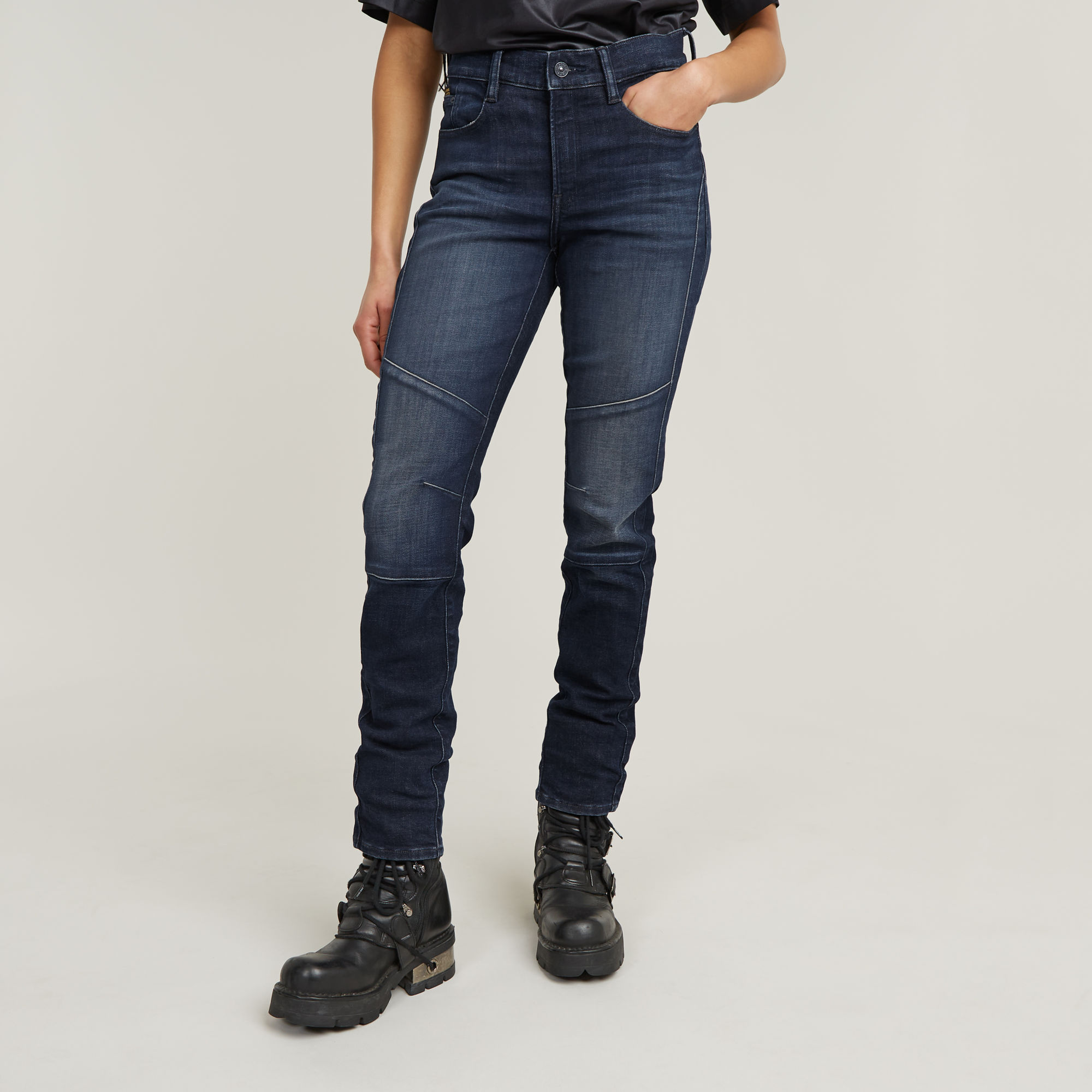 

Ace 2.0 Biker Slim Straight Jeans - Dark blue - Women