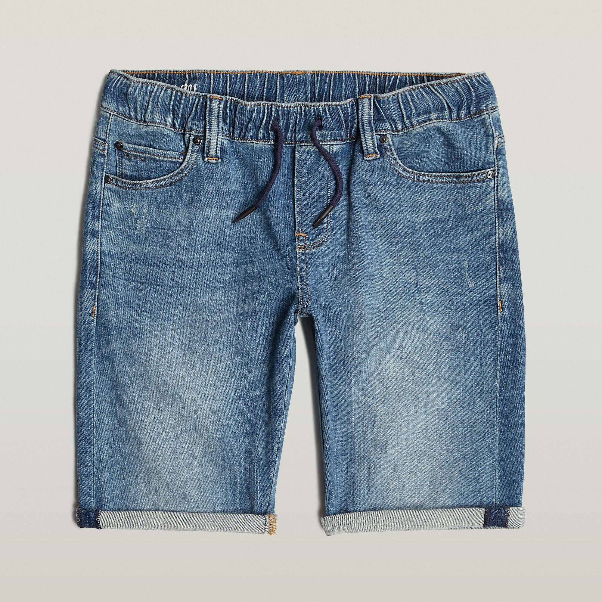 G-Star RAW Kids 3301 Slim Pull Up Short Lichtblauw jongens