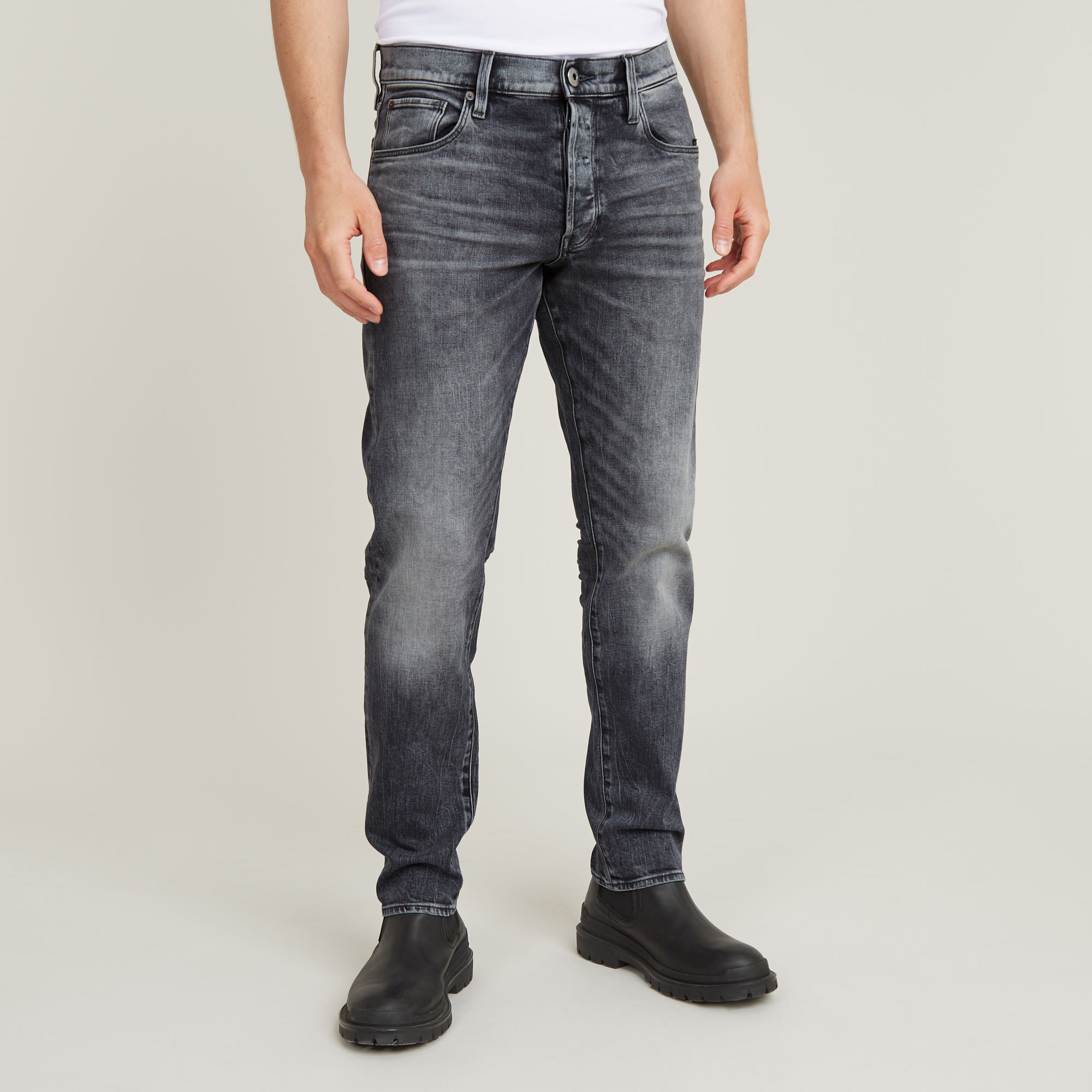 

3301 Regular Tapered Jeans - Grey - Men