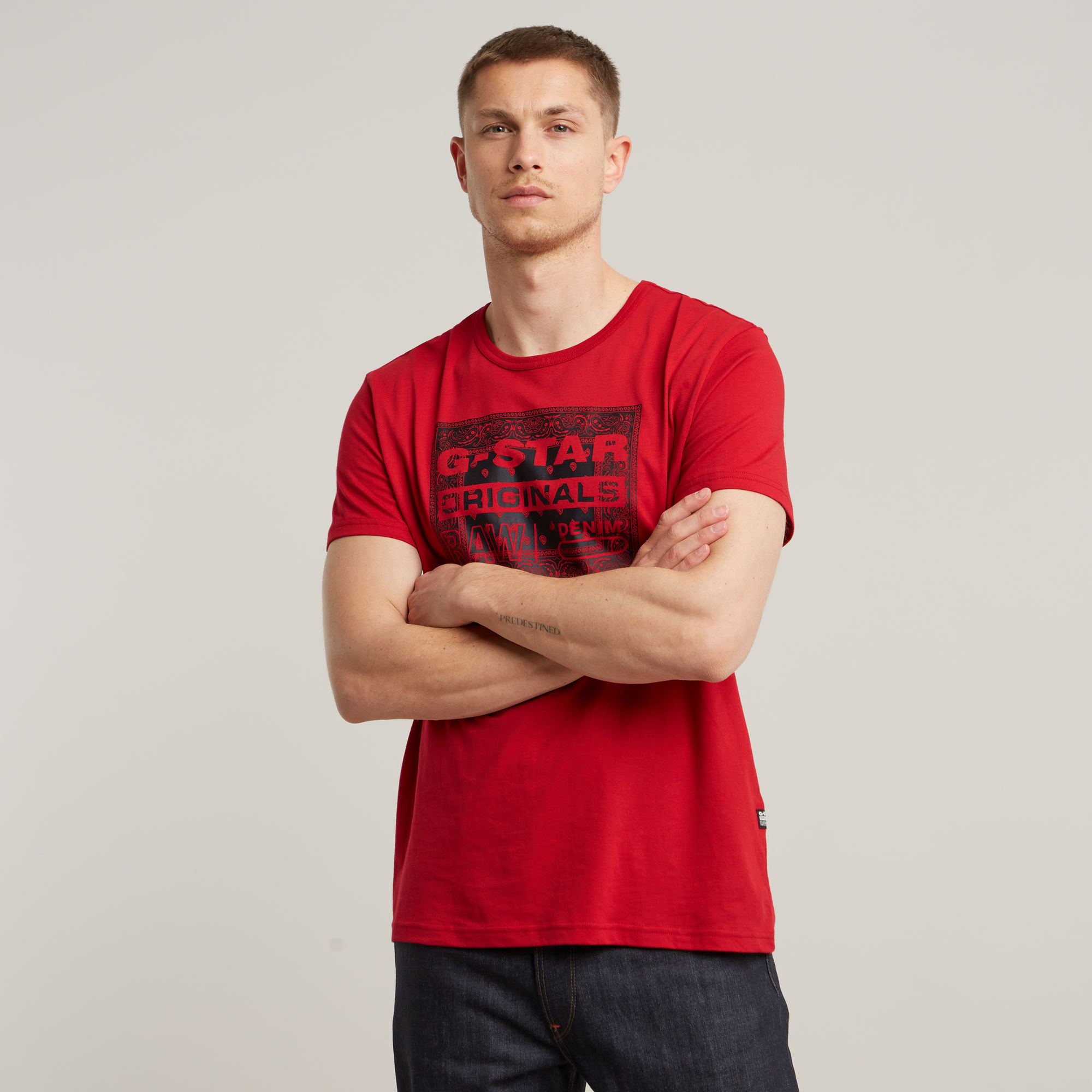 G-Star RAW Bandana T-Shirt - Rood - Heren