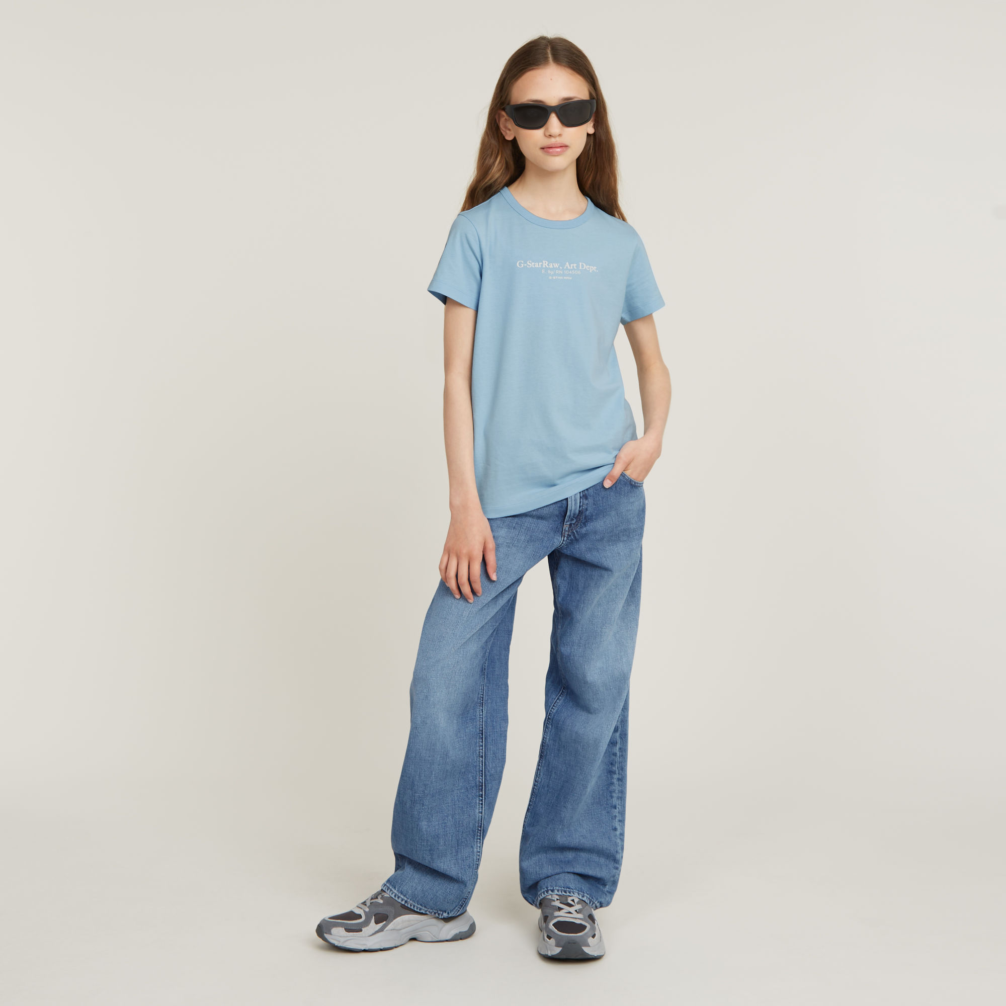 G-Star RAW Meisjes Top Regular Lichtblauw meisjes