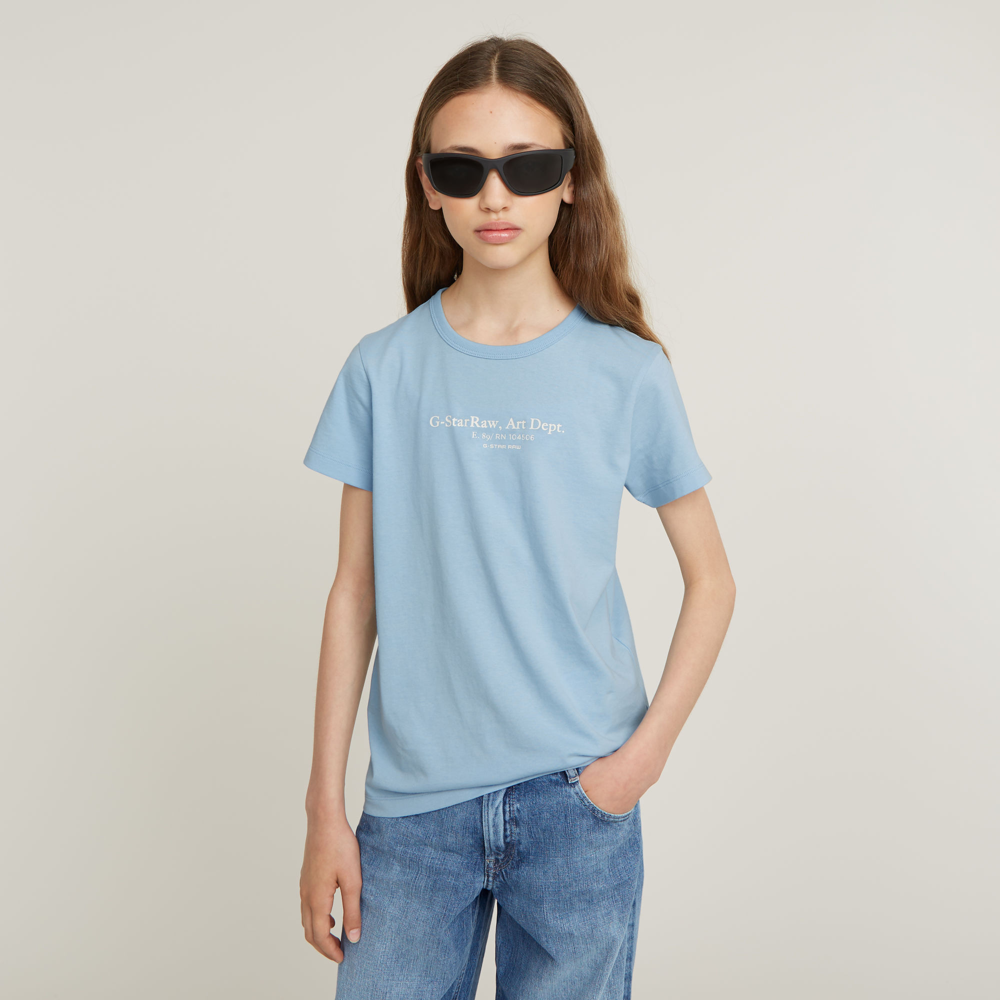 G-Star RAW Kids Top Regular Lichtblauw meisjes