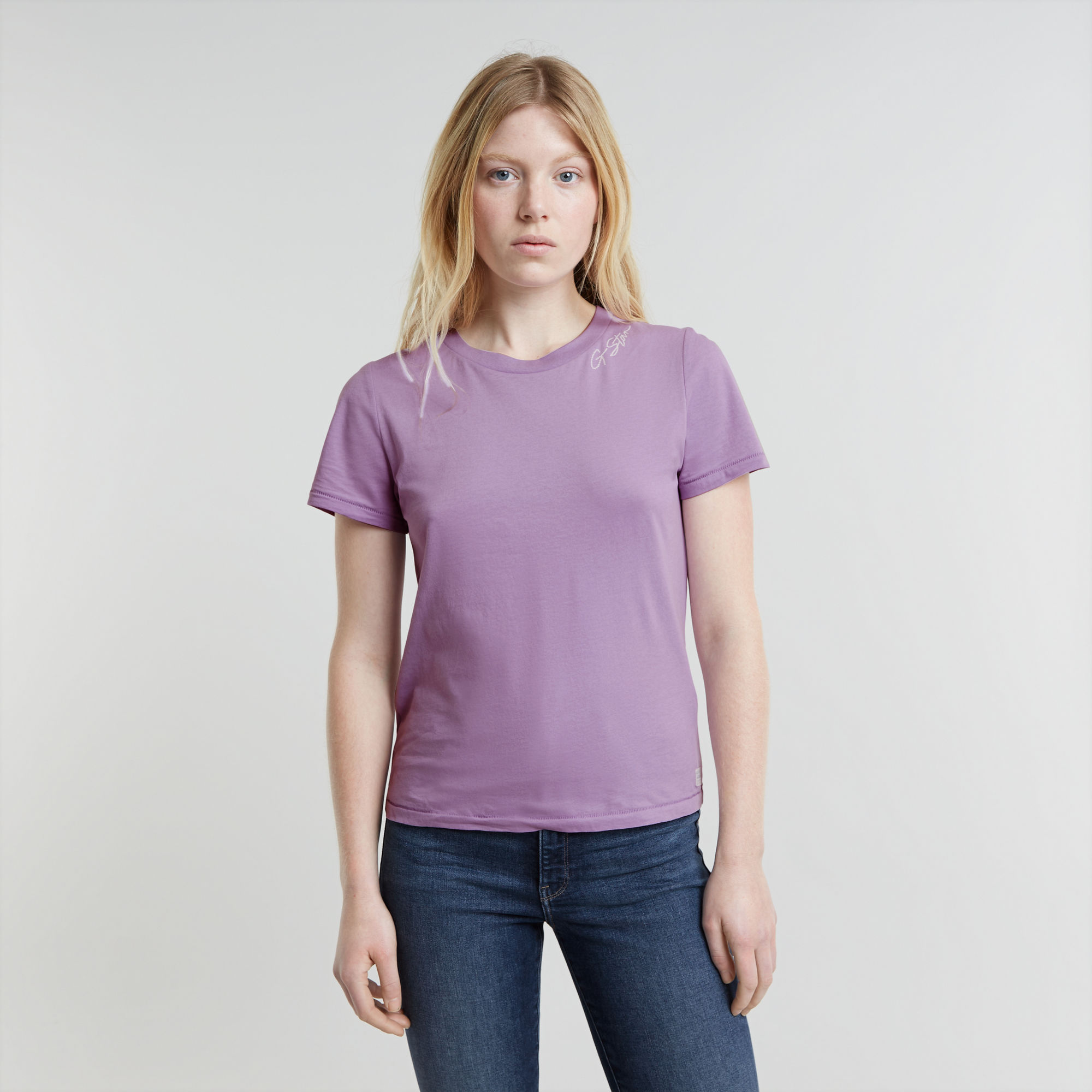 Faux Embro Logo Top - Lila - Damen