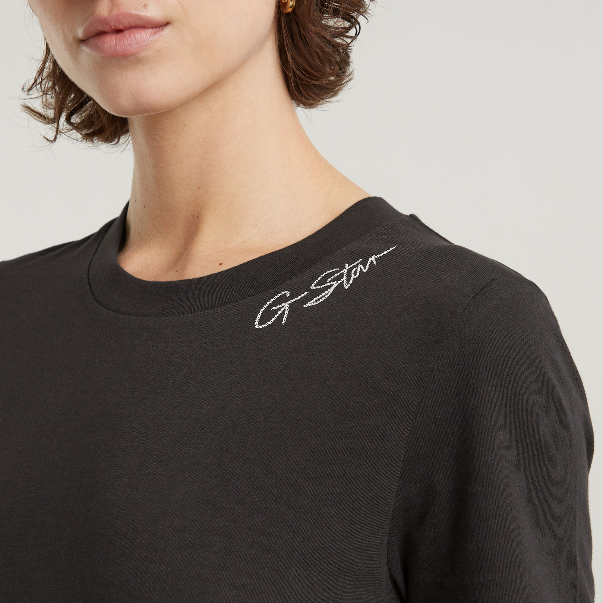 G-Star RAW Faux Embro Logo Top Zwart Dames