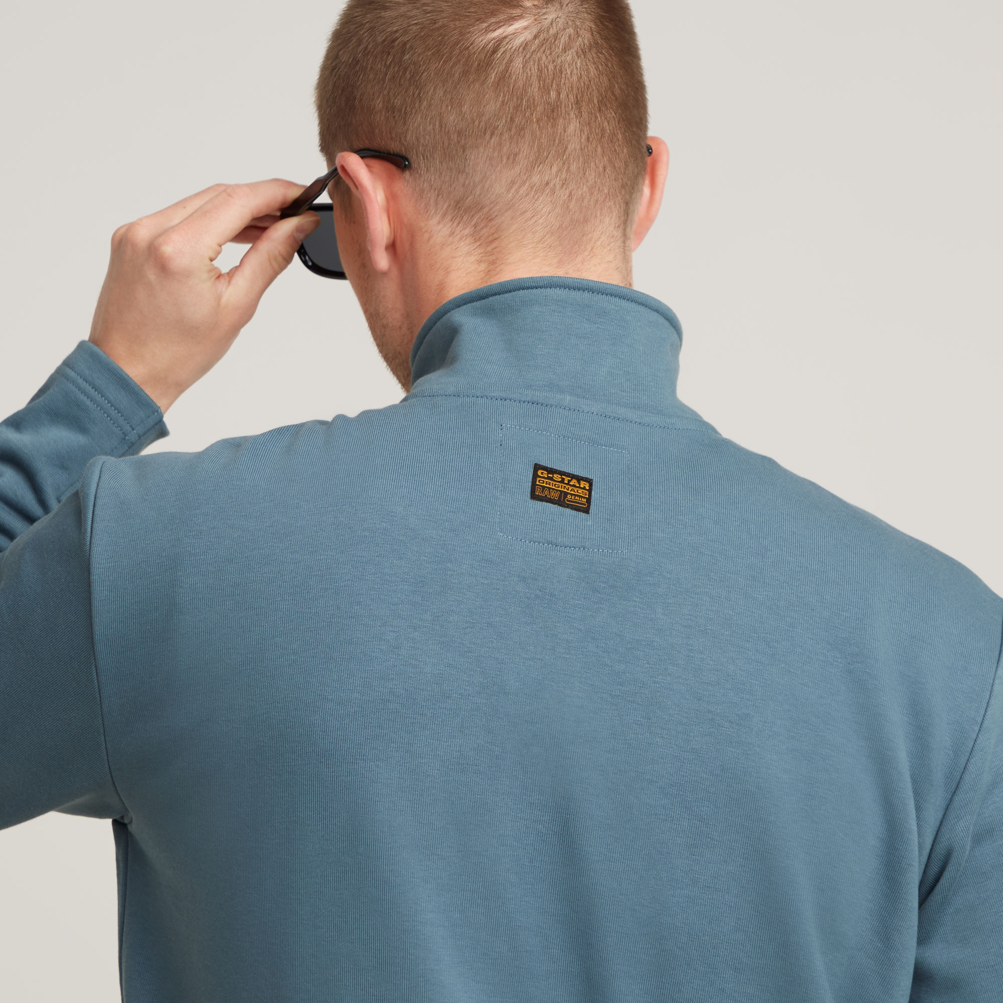 G-Star RAW Nifous Sweater Jack Met Rits Midden blauw Heren