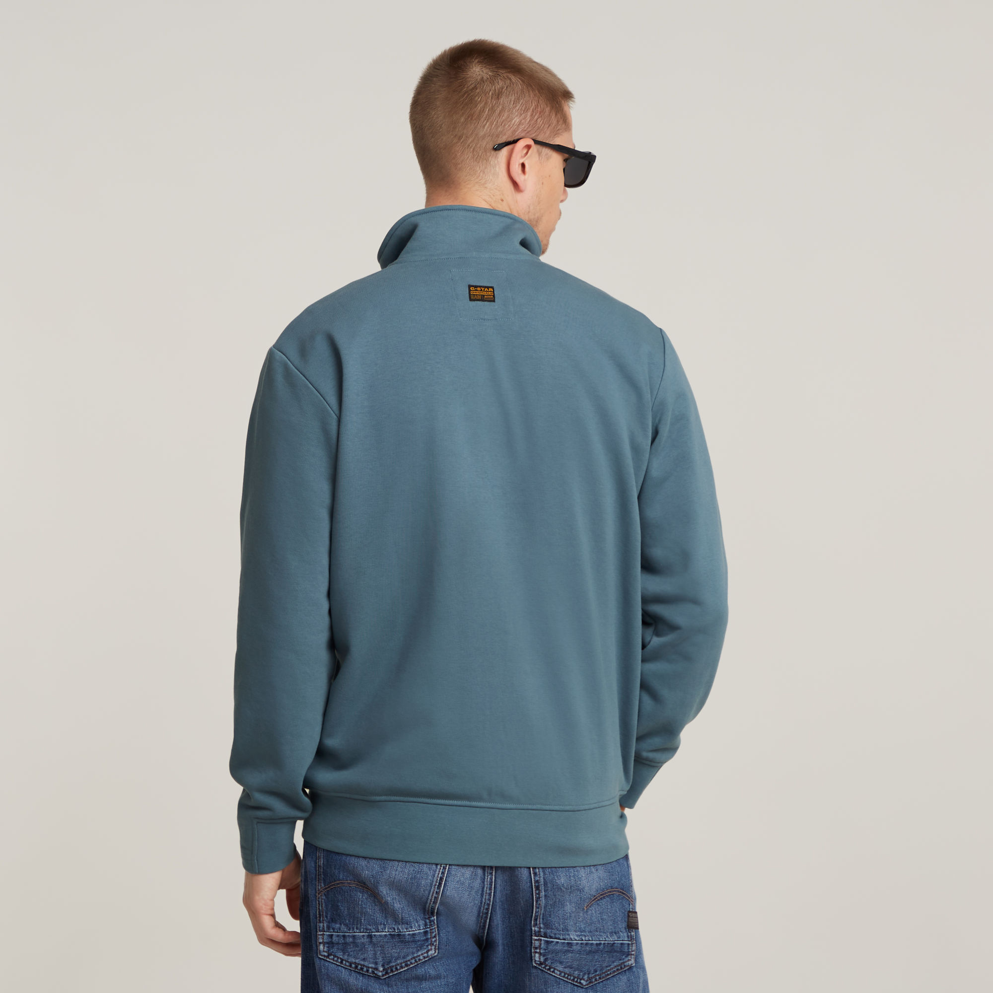 G-Star RAW Nifous Sweater Jack Met Rits Midden blauw Heren