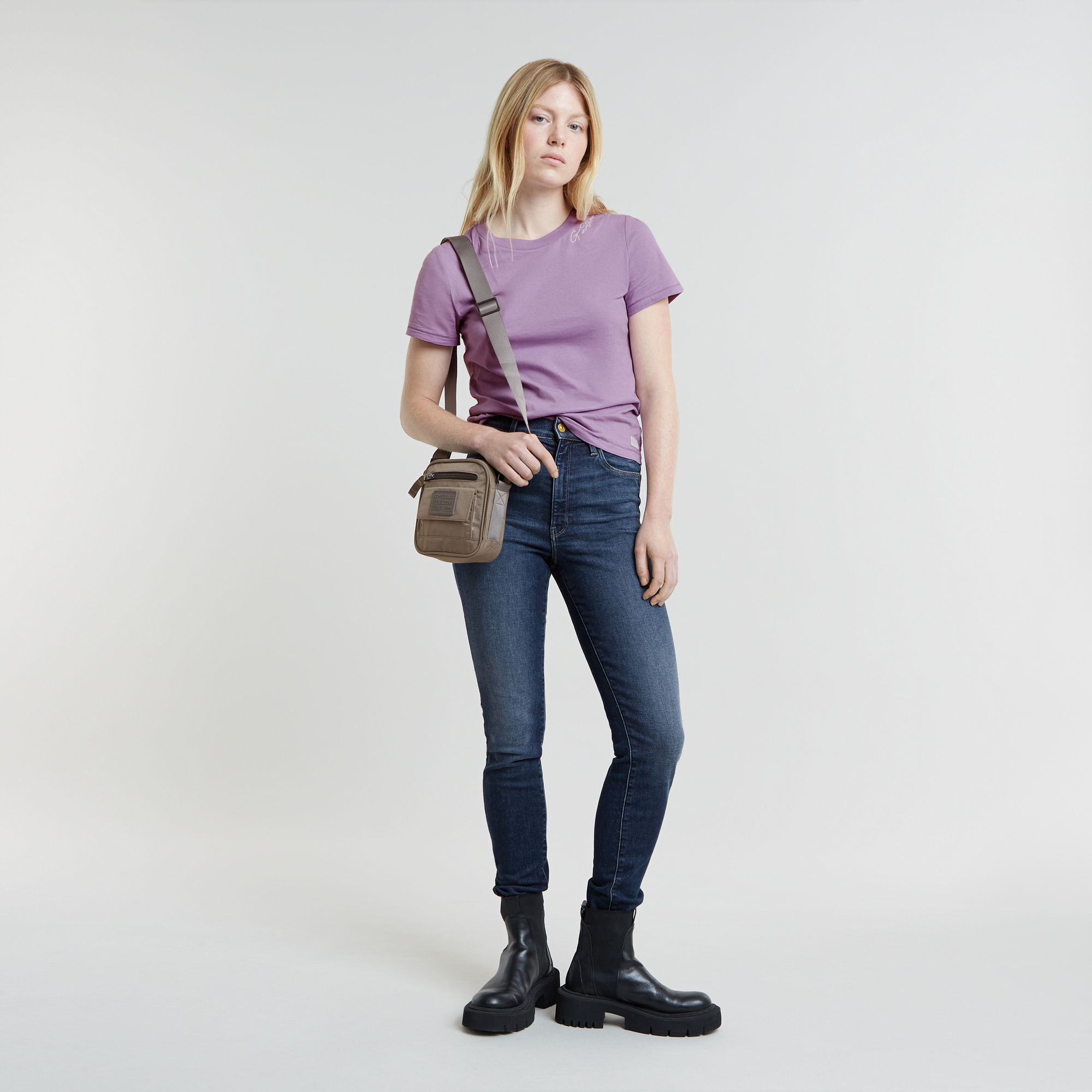 G-Star RAW Faux Embro Logo Top Paars Dames
