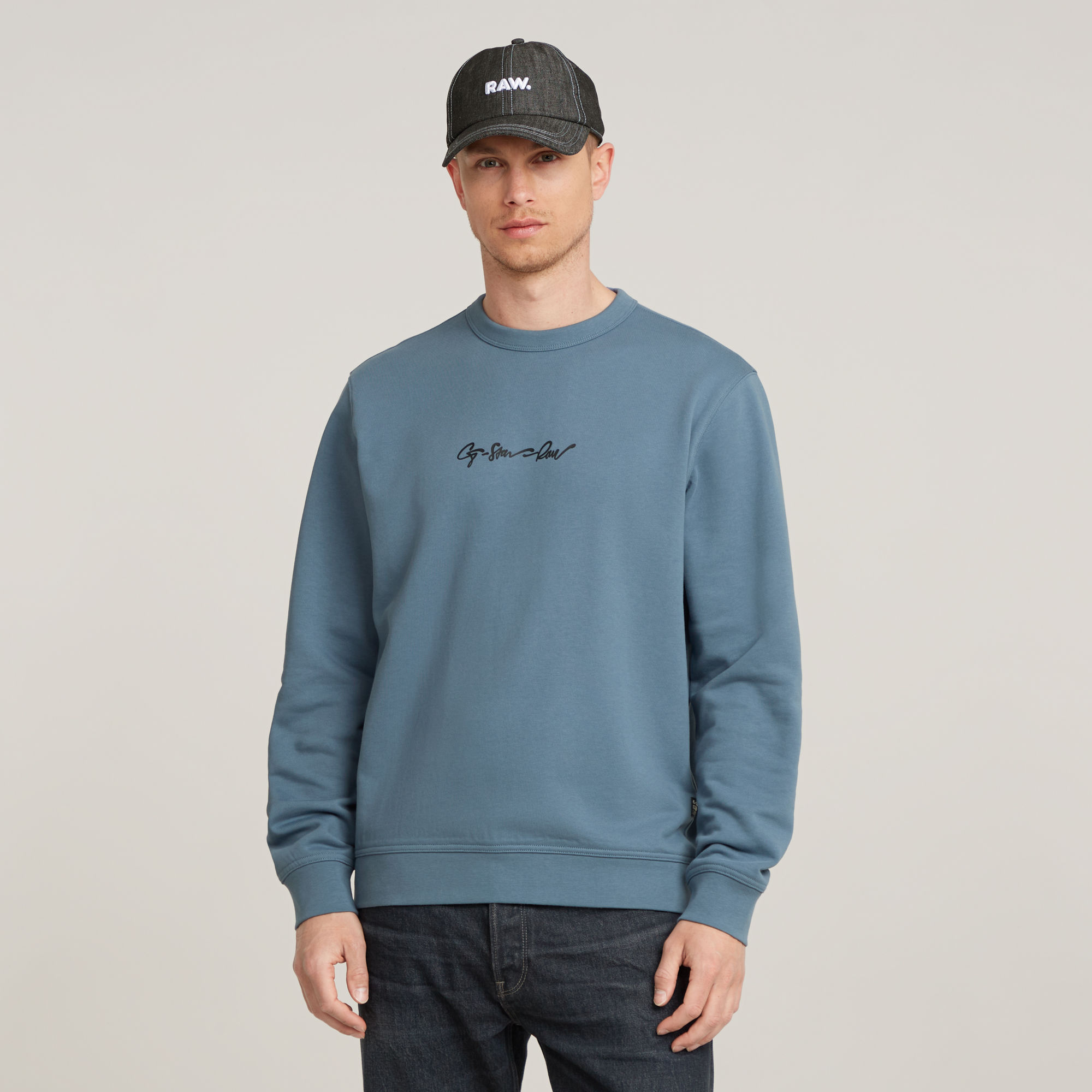 

G-Script Logo Sweater - Medium blue - Men