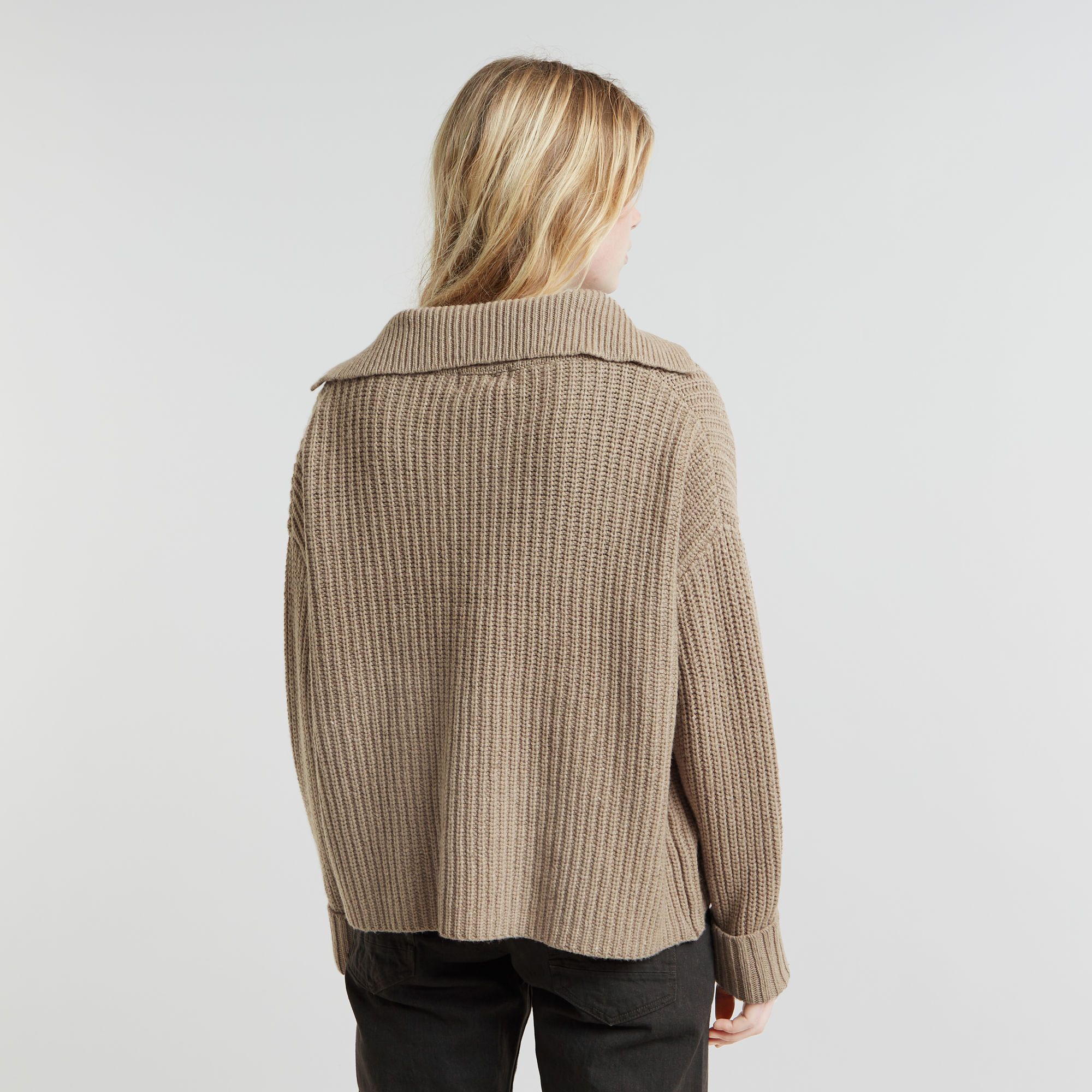 G-Star RAW Loose Polo Heavy Knitted Beige Dames