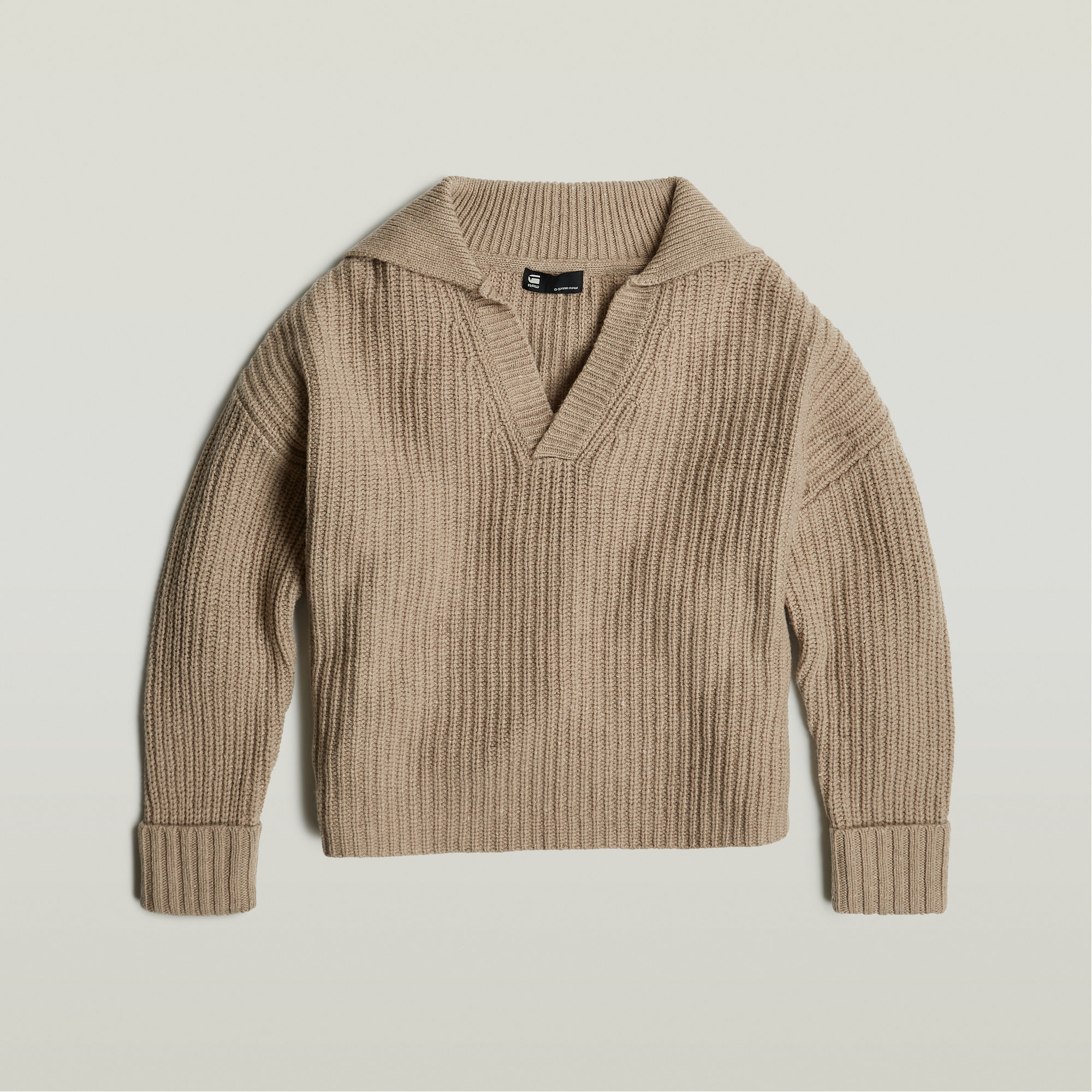 G-Star RAW Loose Polo Heavy Knitted Beige Dames