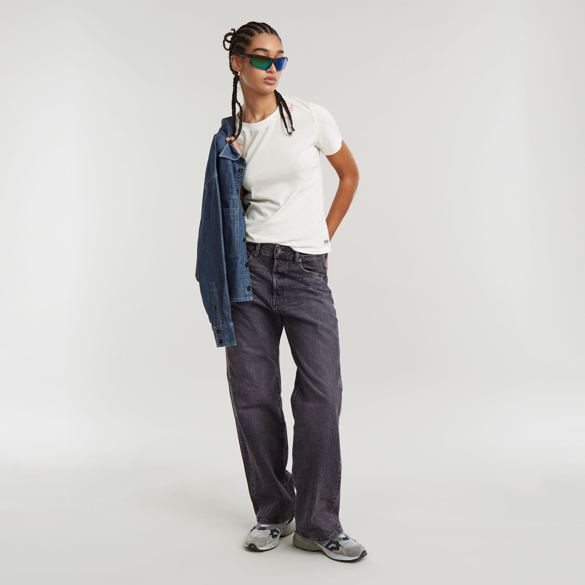G-Star RAW Faux Embro Logo Top Wit Dames