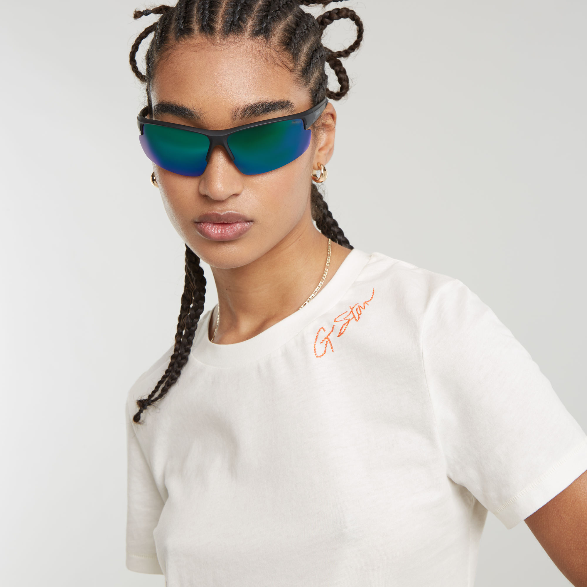 G-Star RAW Faux Embro Logo Top Wit Dames