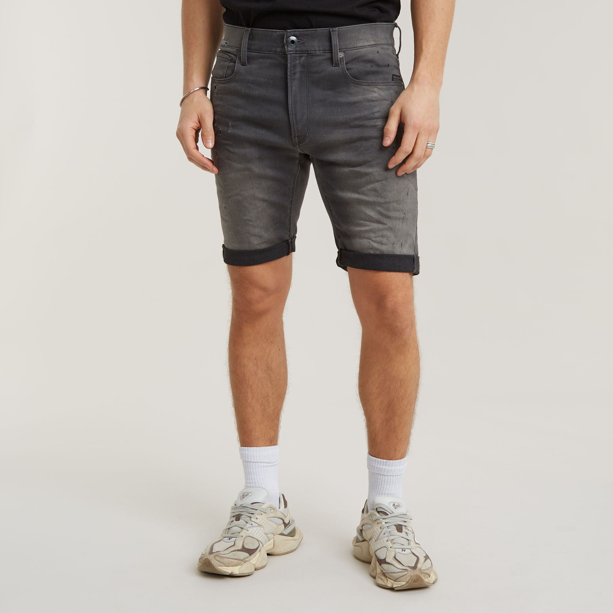 3301 Slim Denim Shorts - Grau - Herren