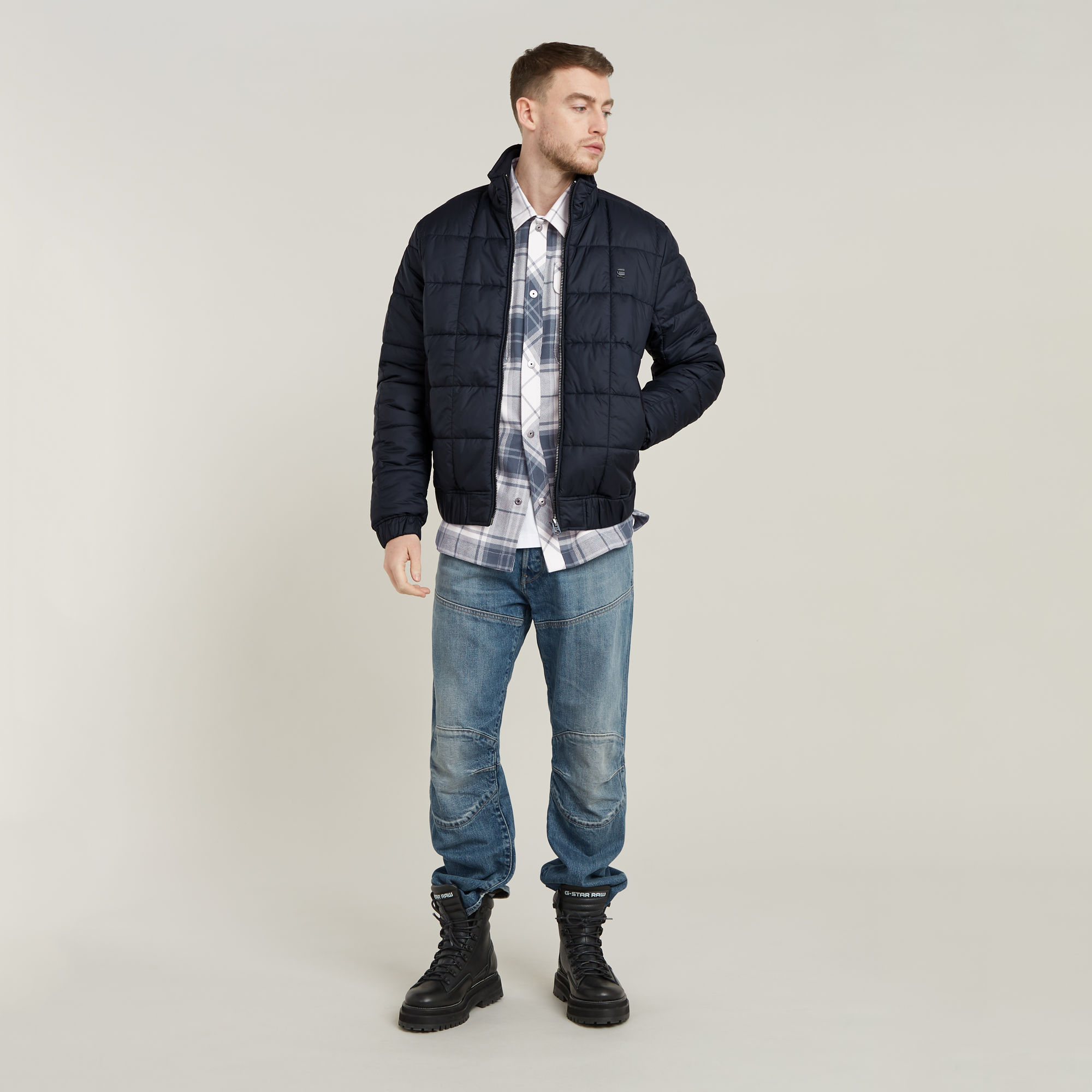 G-Star RAW Meefic Quilted Jack Donkerblauw Heren