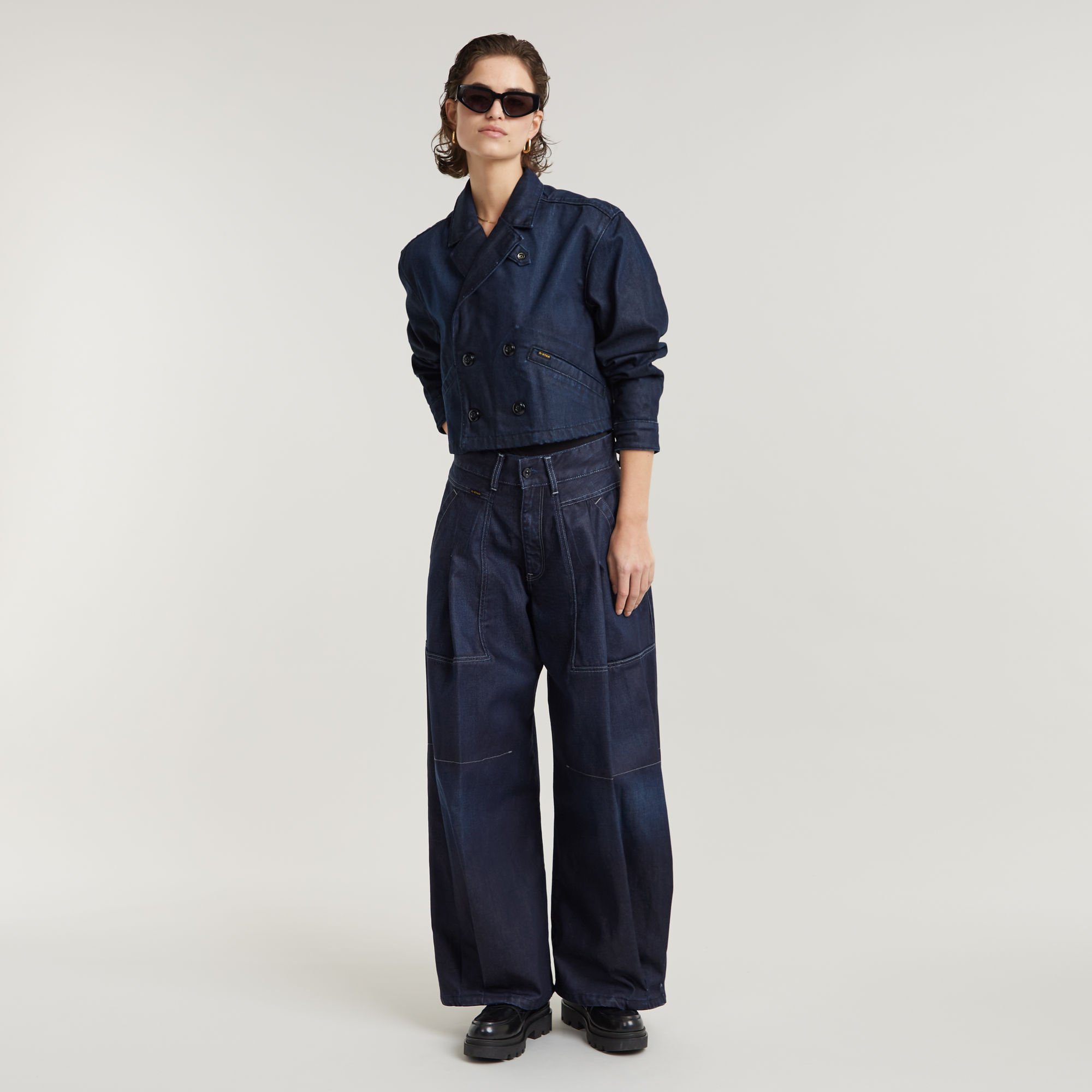 G-Star RAW Cropped Peacoat Jack Donkerblauw Dames