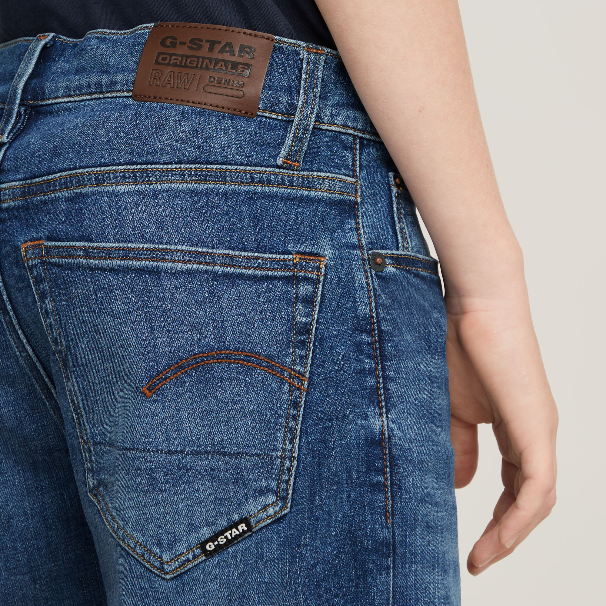 G-Star RAW Jongens 3301 Straight Jeans Midden blauw jongens