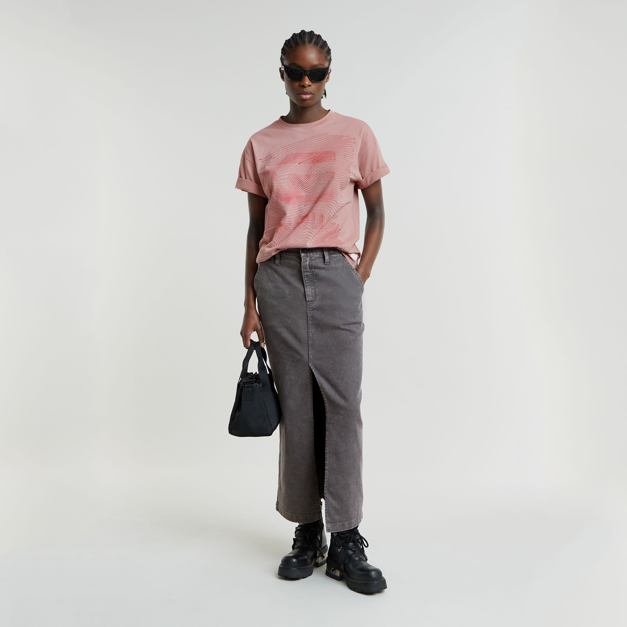 G-Star RAW Midi Kokerrok Grijs Dames