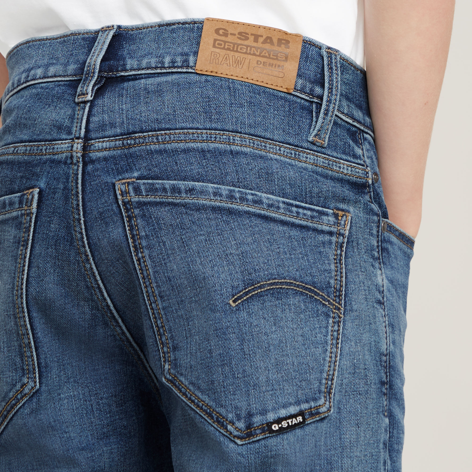 G-Star RAW Jongens Premium Mosa Straight Jeans Midden blauw jongens