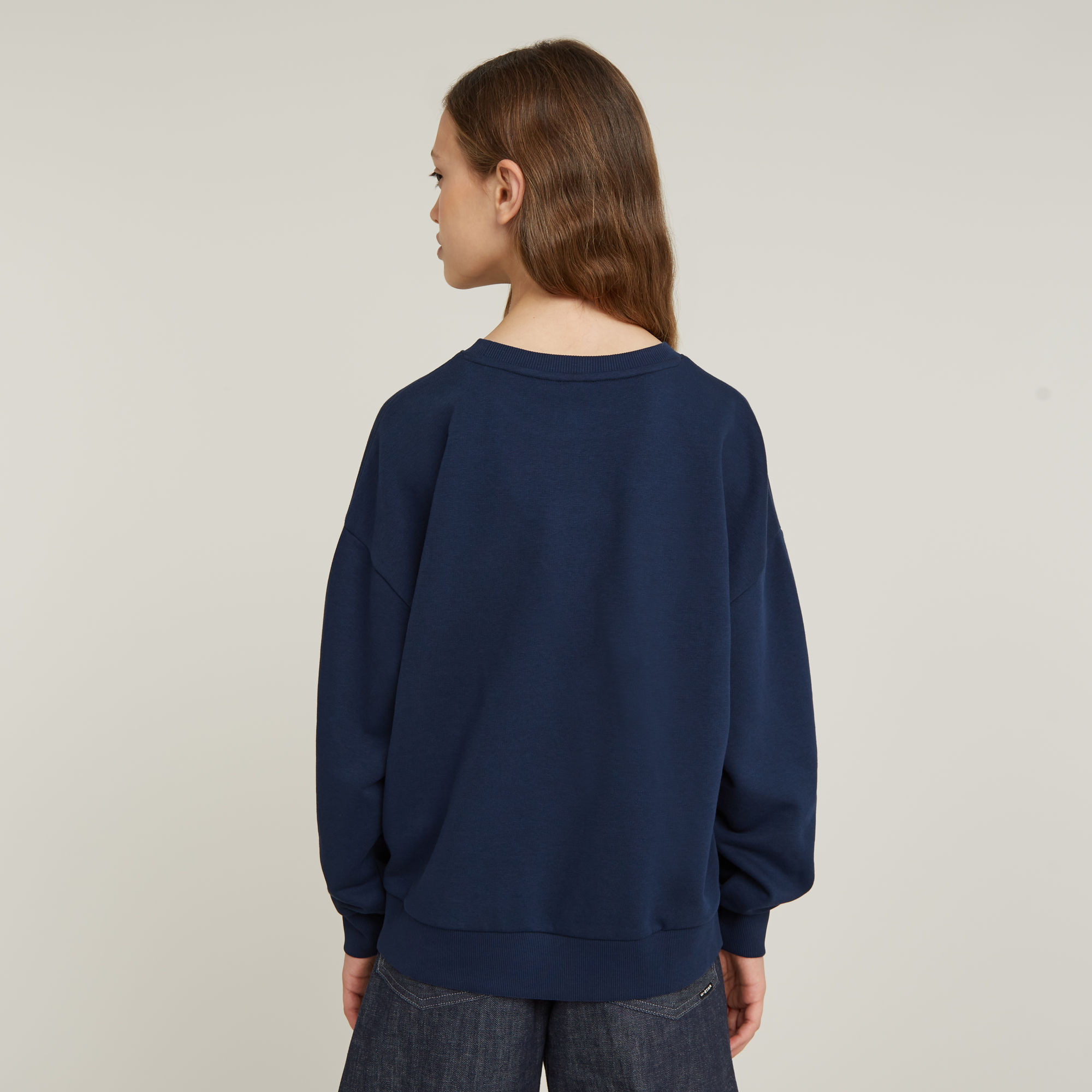 G-Star RAW Kids Sweater Unbrushed Donkerblauw meisjes