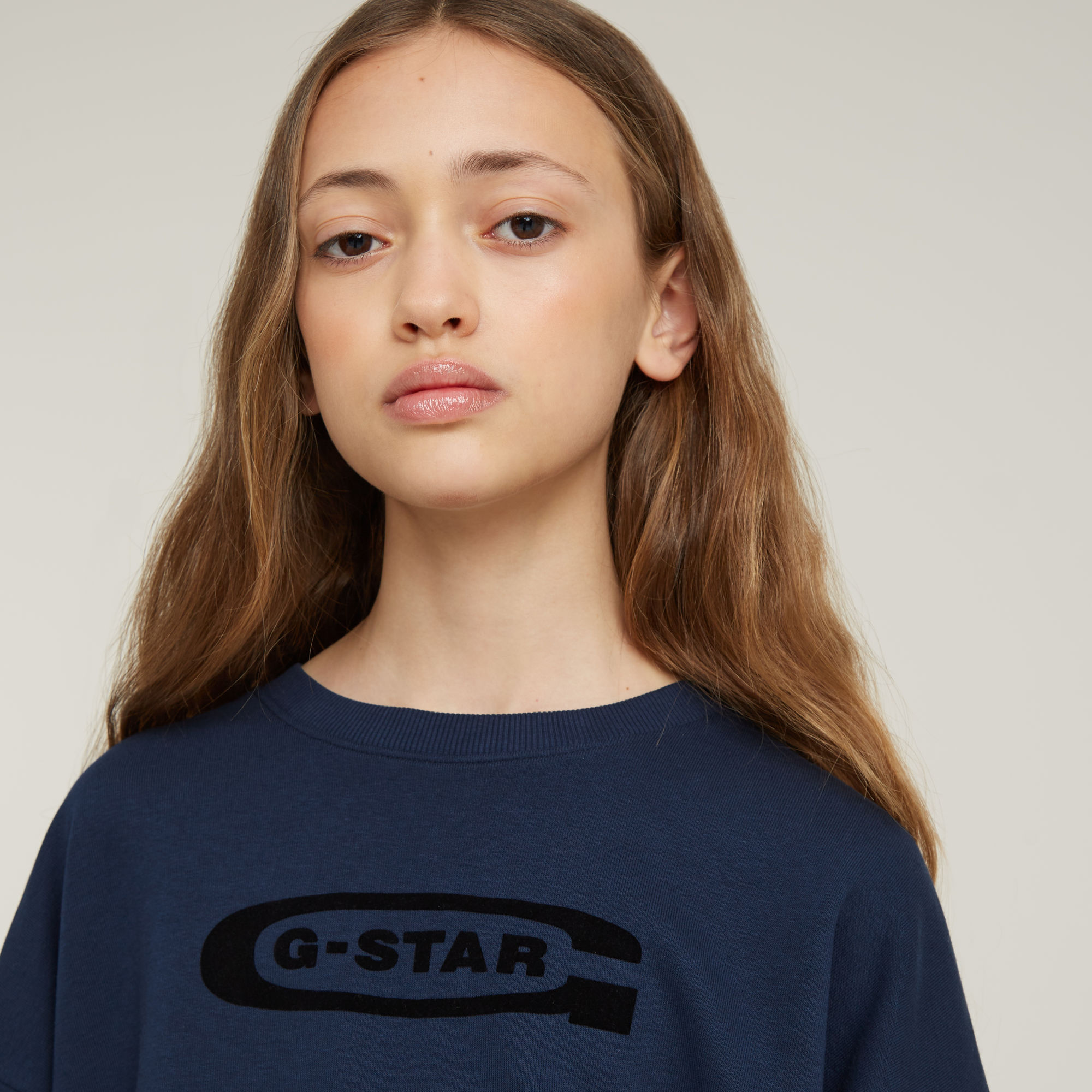 G-Star RAW Kids Sweater Unbrushed Donkerblauw meisjes