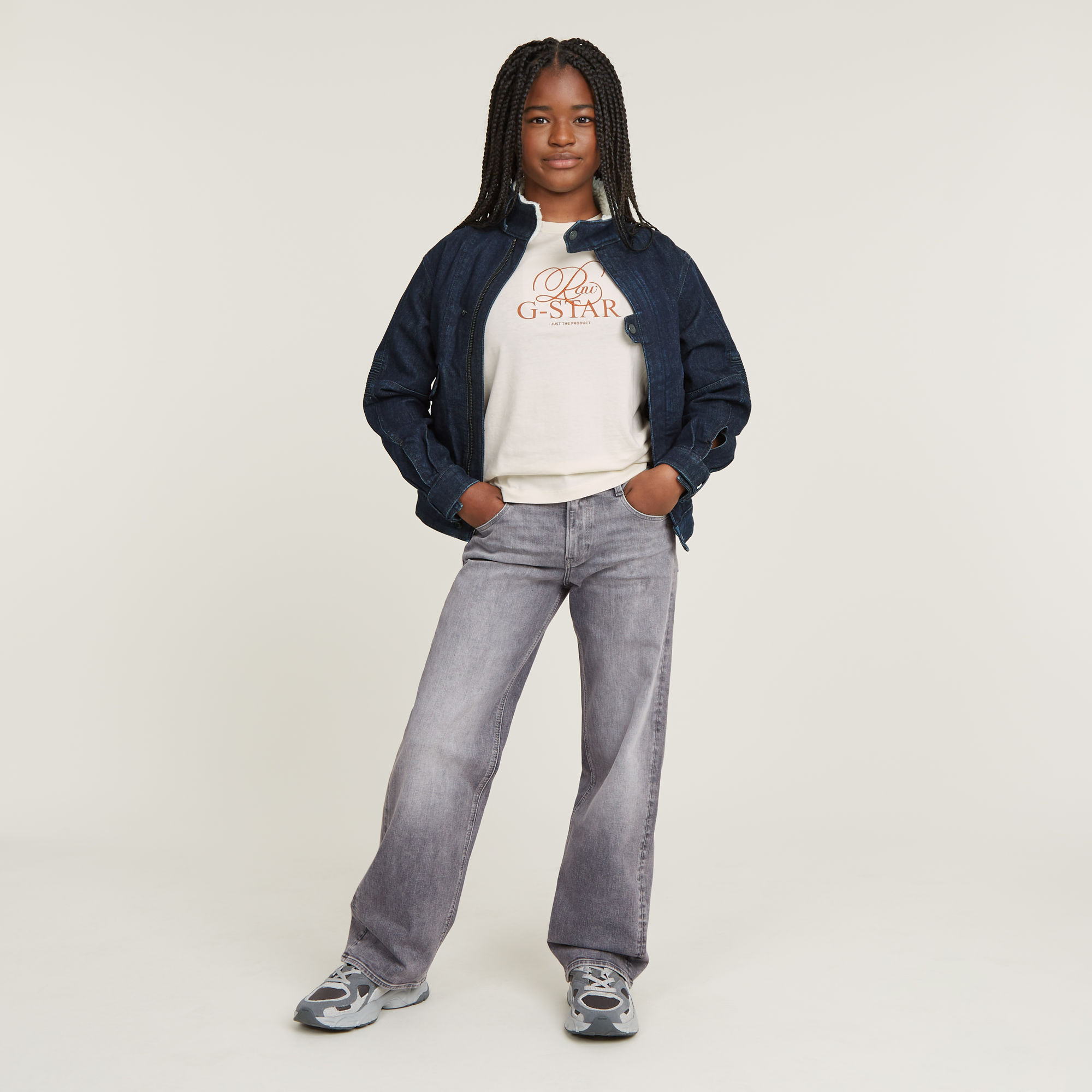 G-Star RAW Meisjes Premium Judee Loose Jeans Grijs meisjes