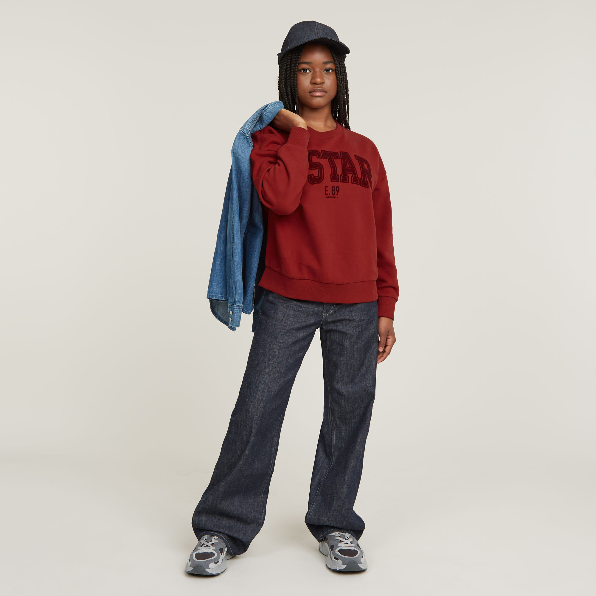 G-Star RAW Meisjes Sweater Unbrushed Rood meisjes