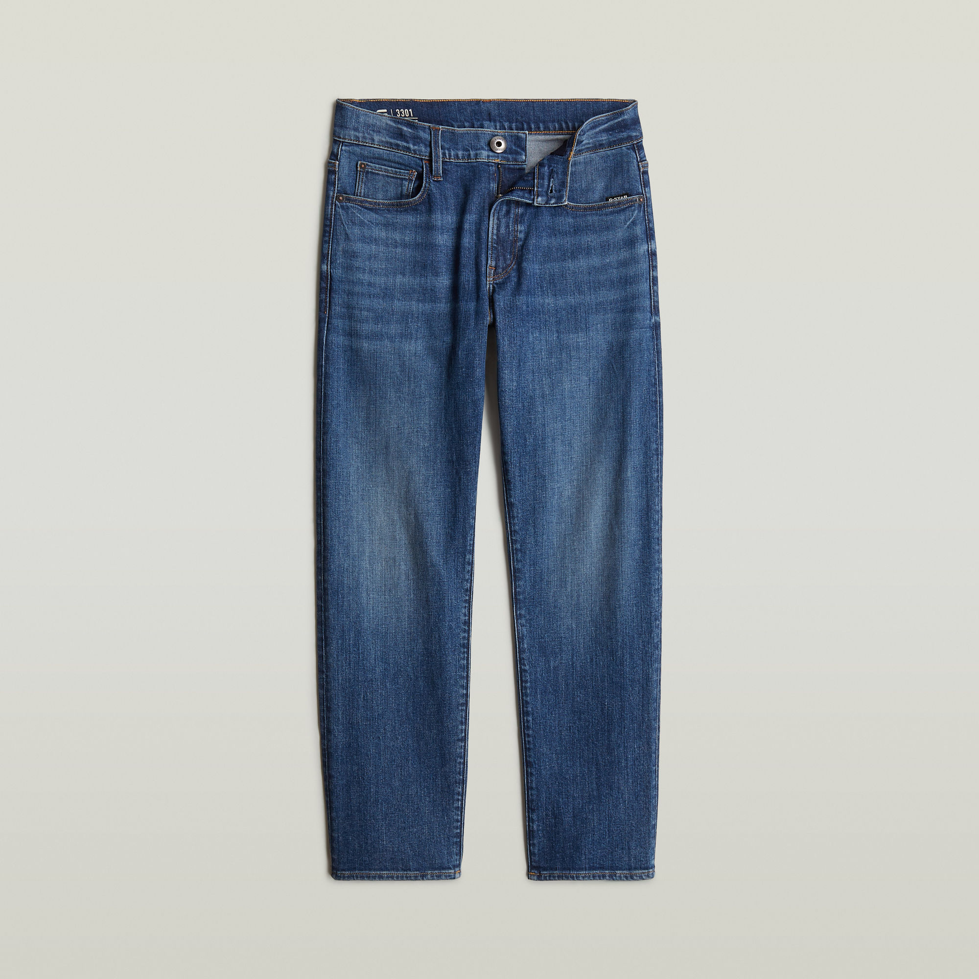 G-Star RAW Jongens 3301 Straight Jeans Midden blauw jongens