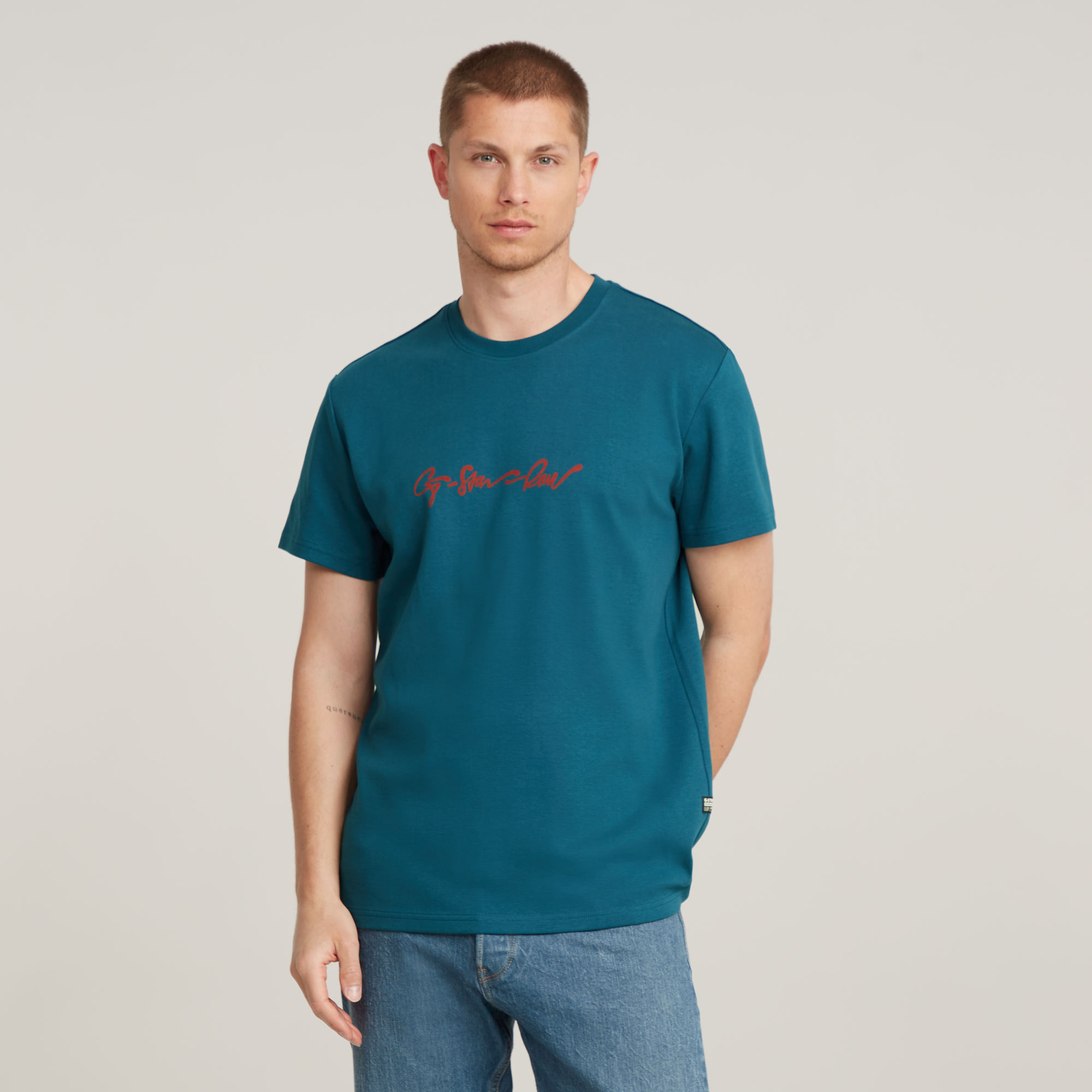 

G-Script T-Shirt - Medium blue - Men