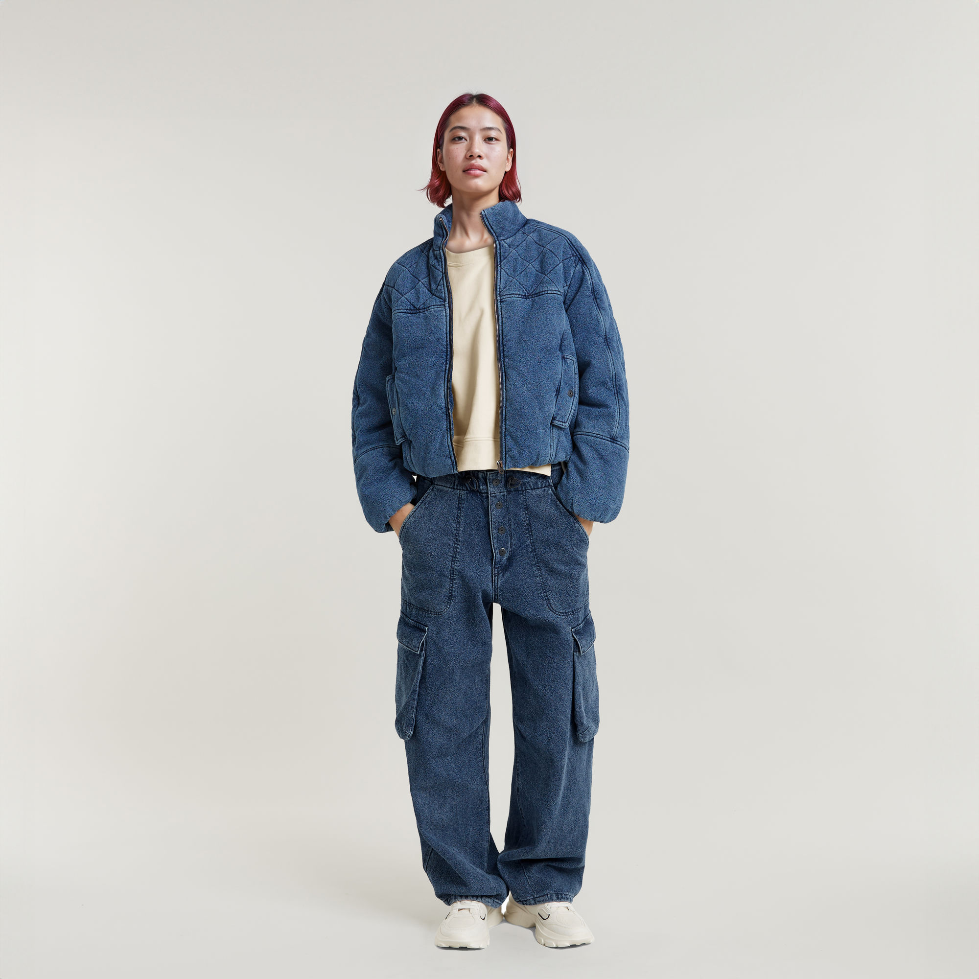 G-Star RAW Gewatteerd Cocoon Bomberjack Midden blauw Dames