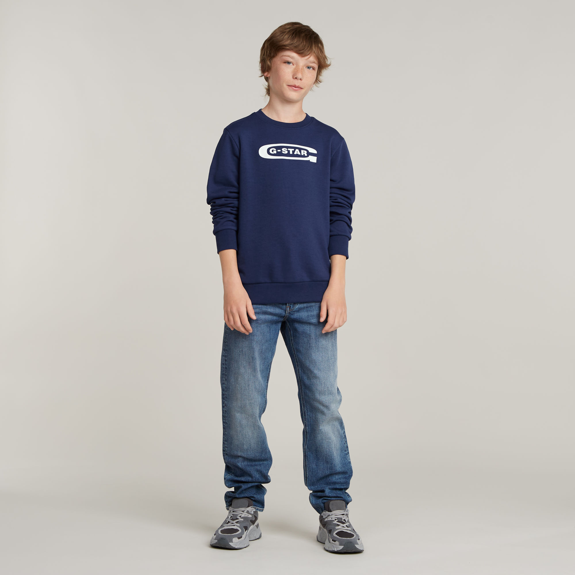 G-Star RAW Jongens Sweater Unbrushed Donkerblauw jongens