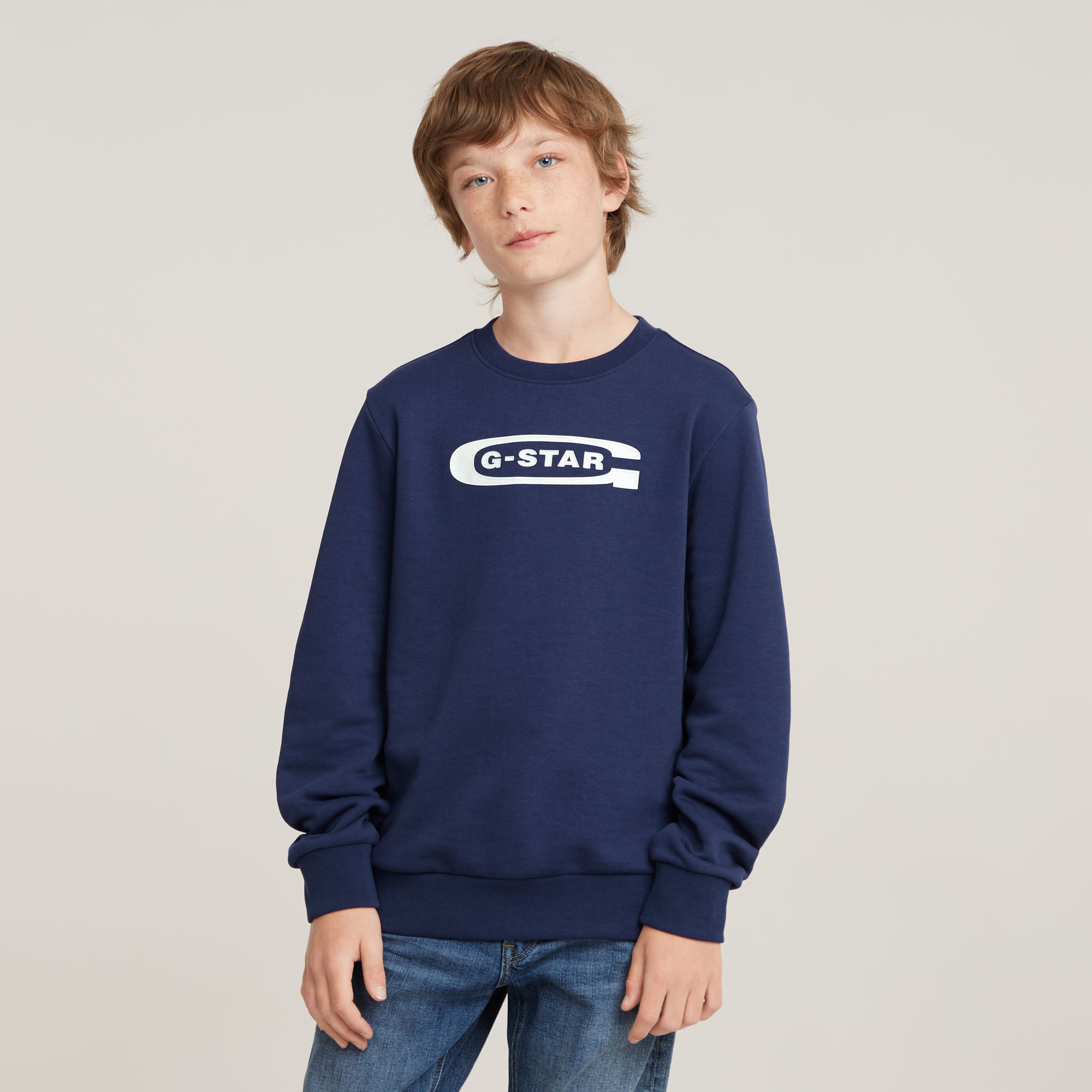 G-Star RAW Jongens Sweater Unbrushed Donkerblauw jongens