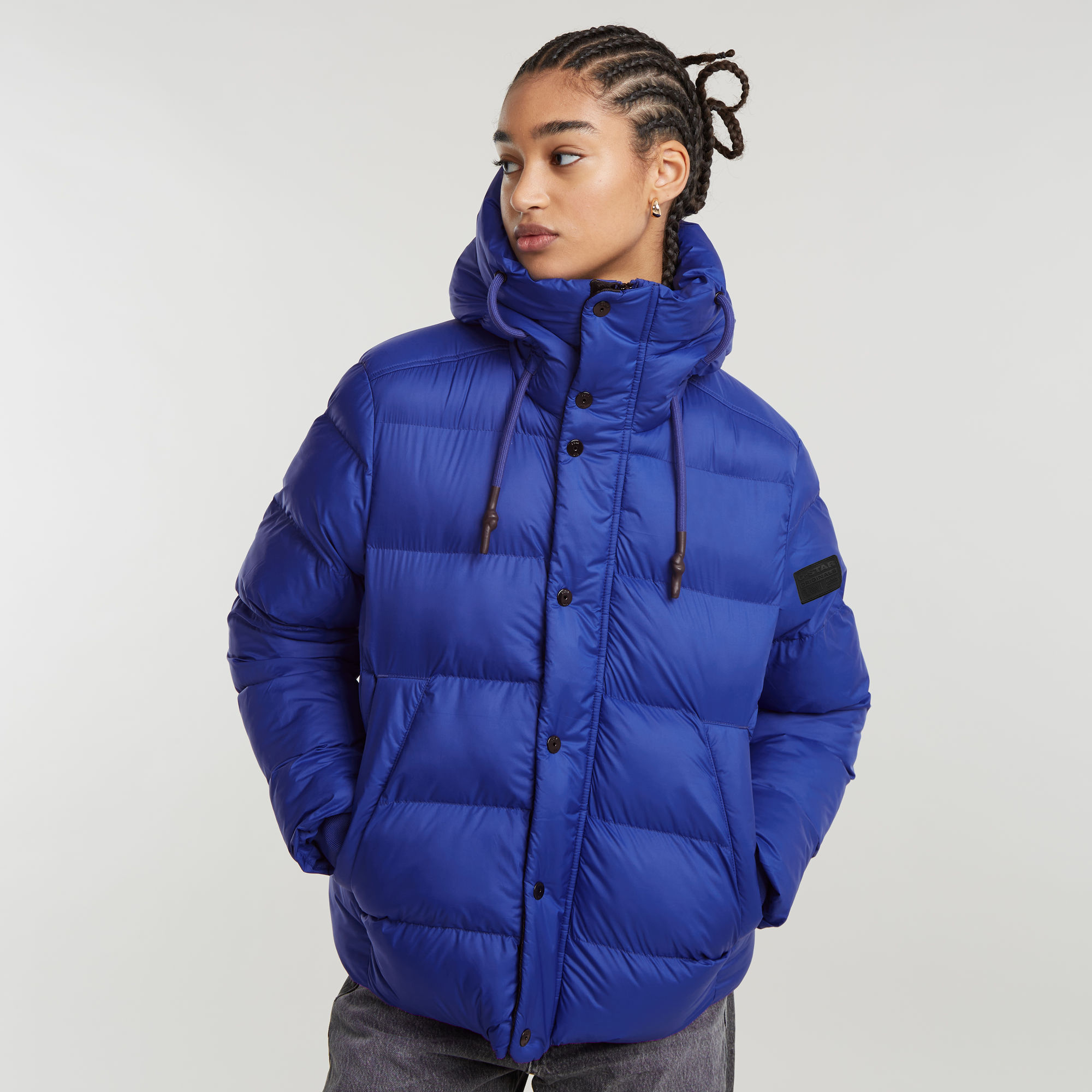 G-Star RAW Whistler Short Puffer Midden blauw Dames