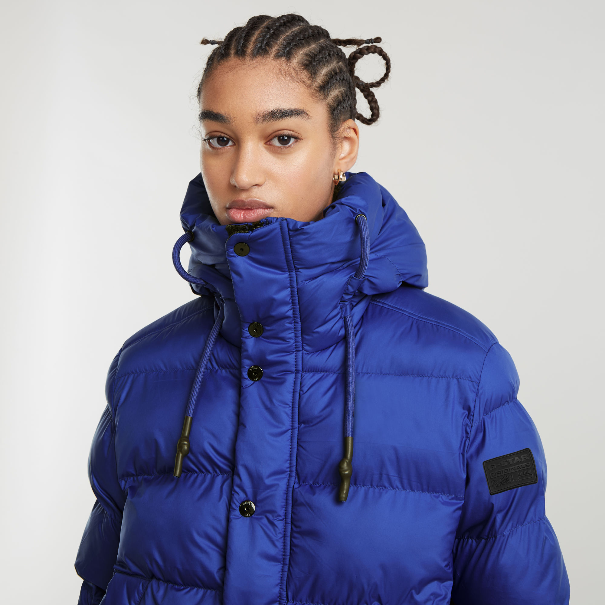 G-Star RAW Whistler Short Puffer Midden blauw Dames